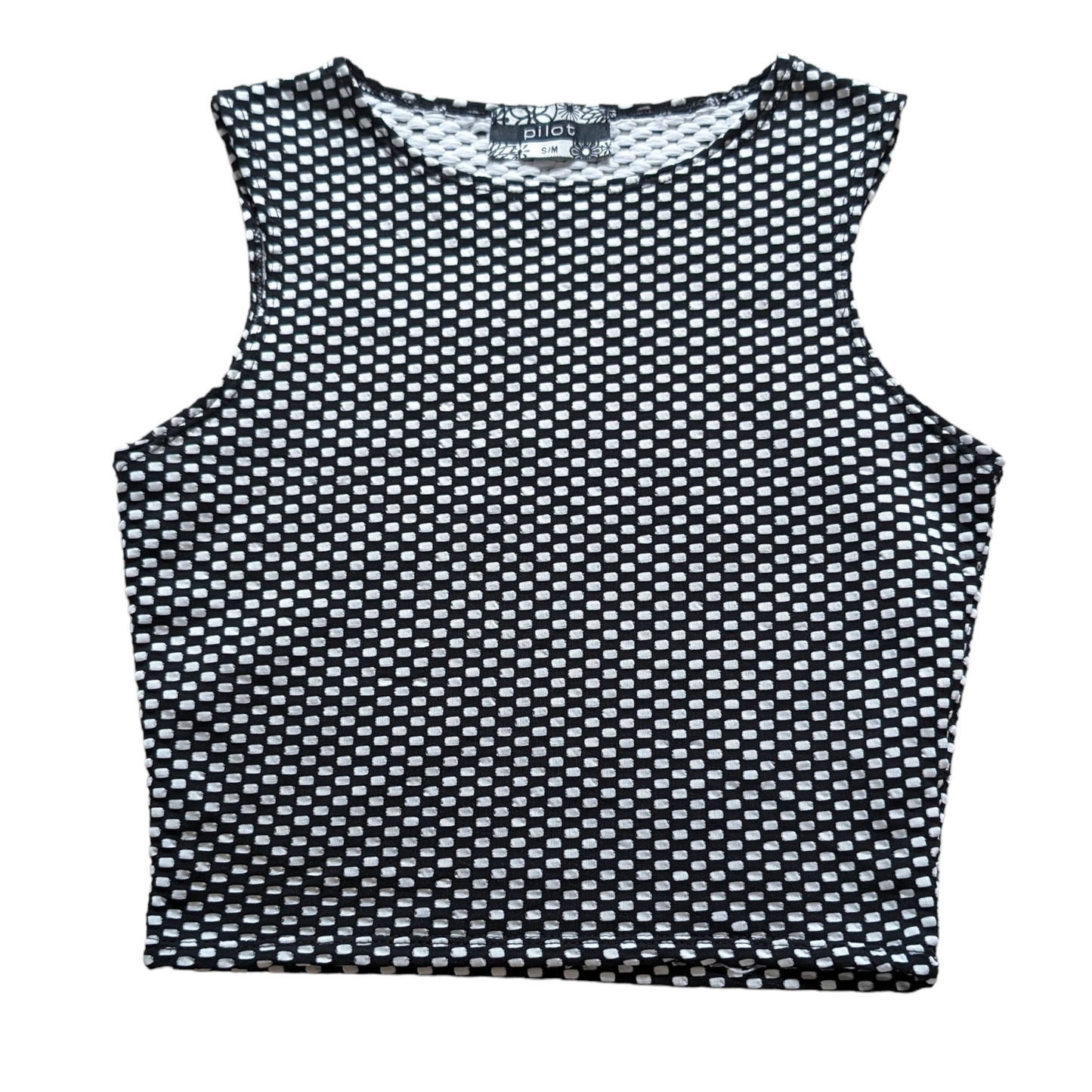 00's Checkerboard Crop Top