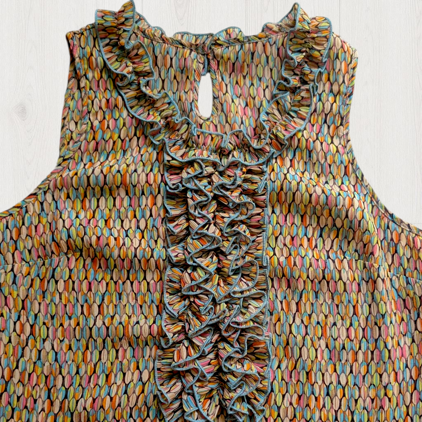 00's Retro Ruffle Blouse