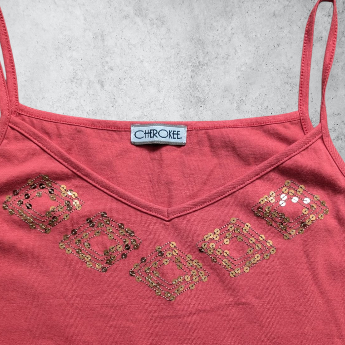 00's Coral Sequin Cami