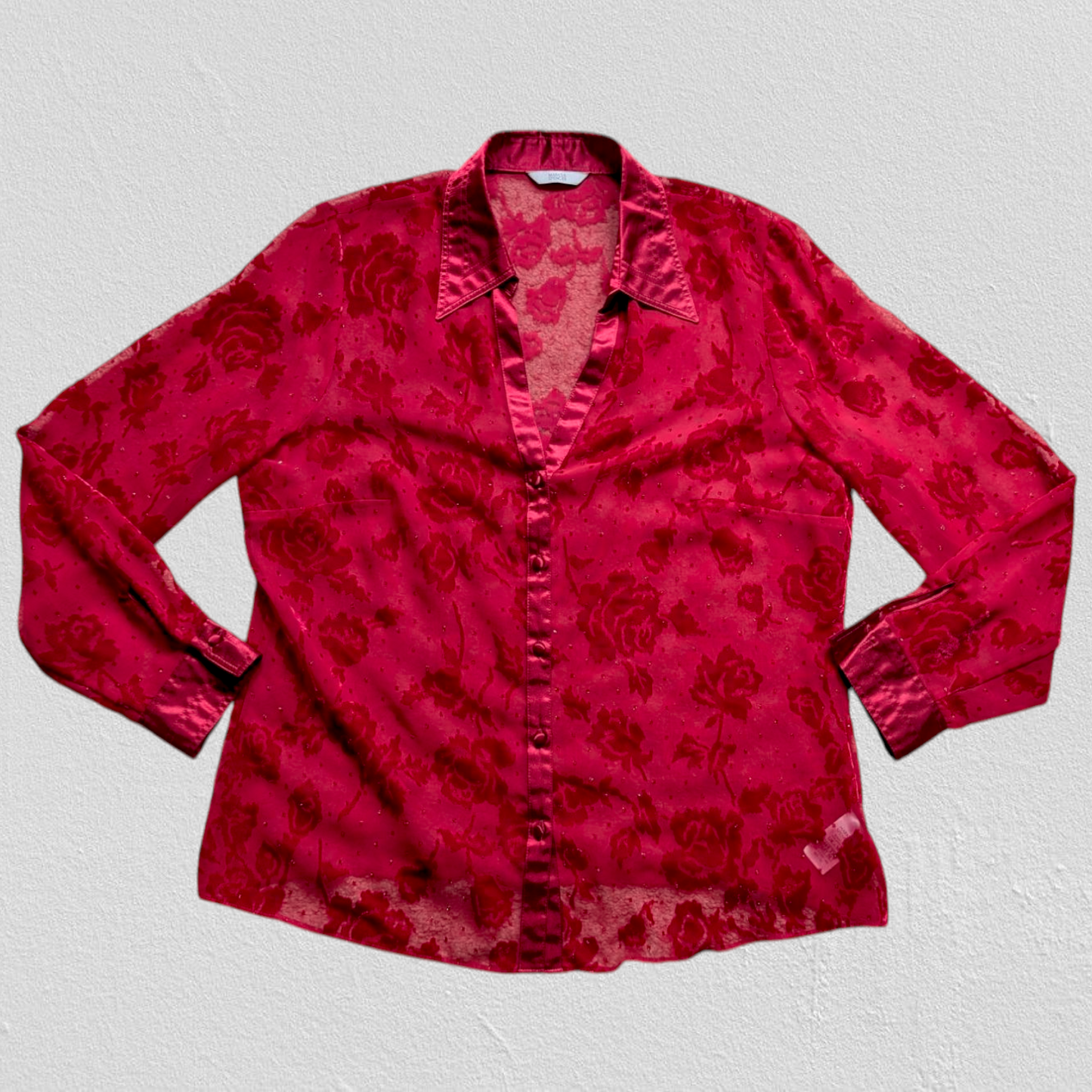90's Vamp Velvet Sheer Blouse