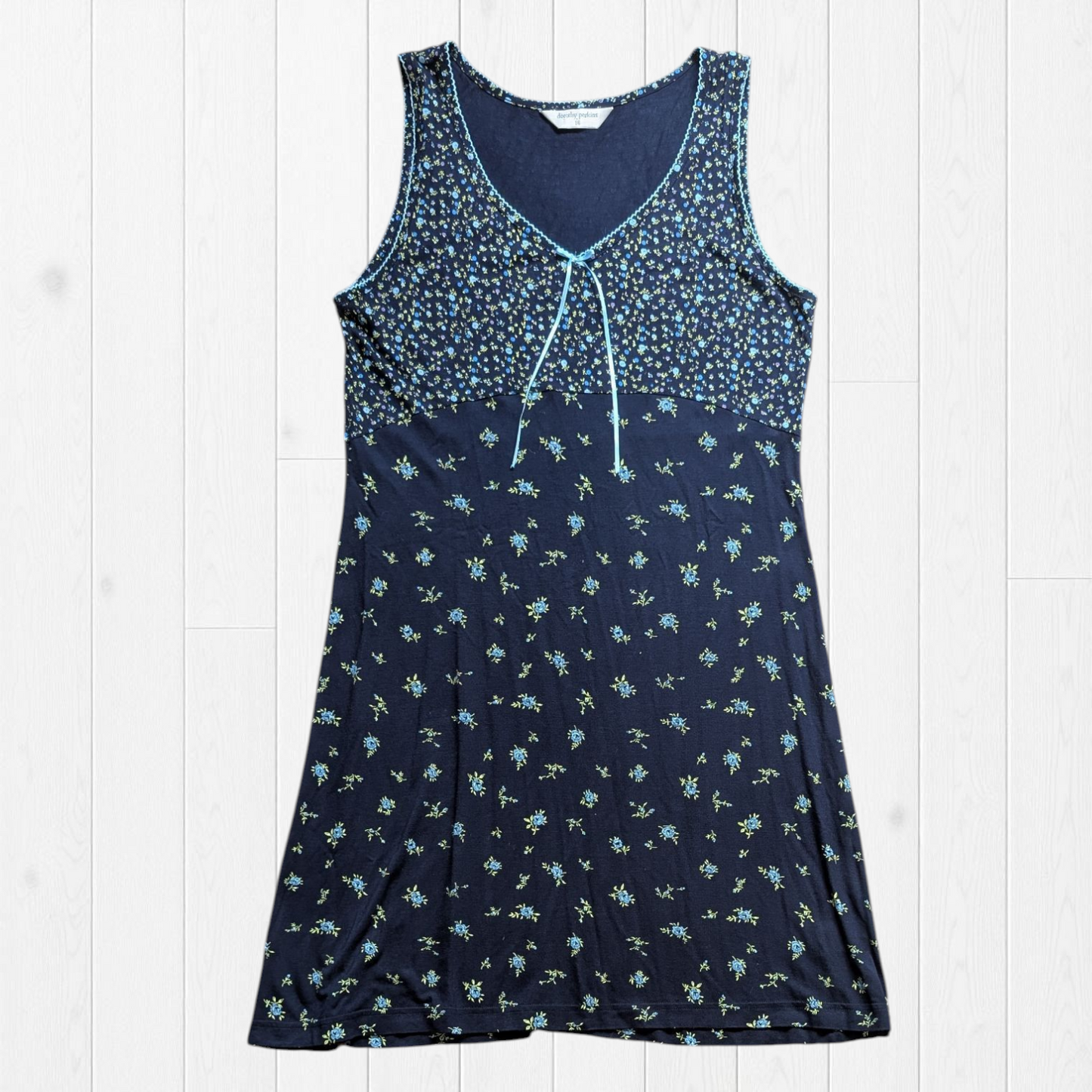 00's Navy Blue Cottagecore Dress