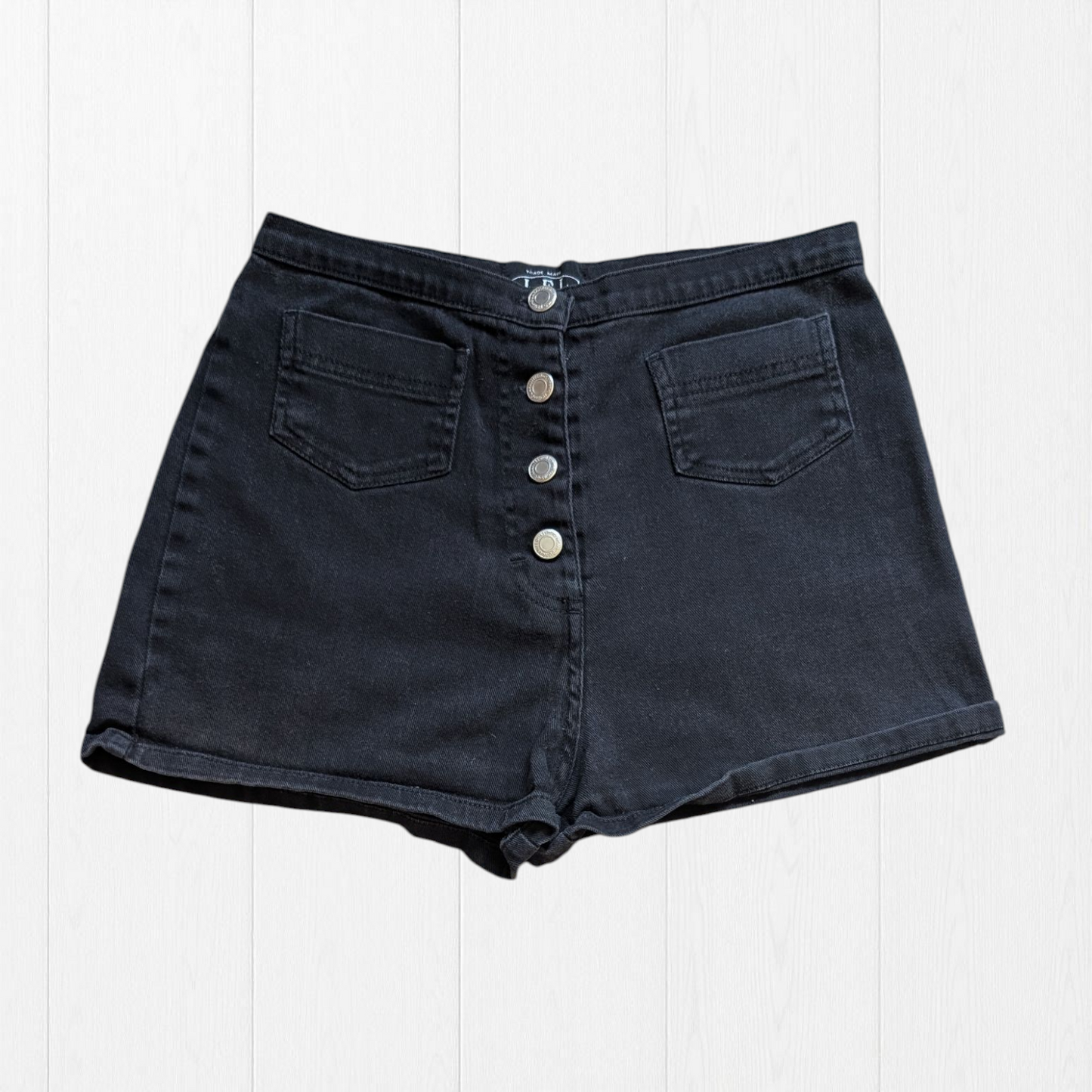 00's Black Denim Hotpants
