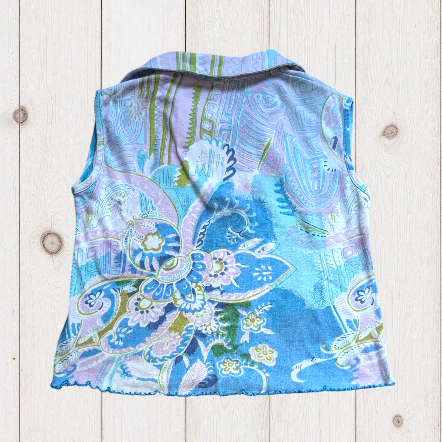 00's Turquoise Crop Top
