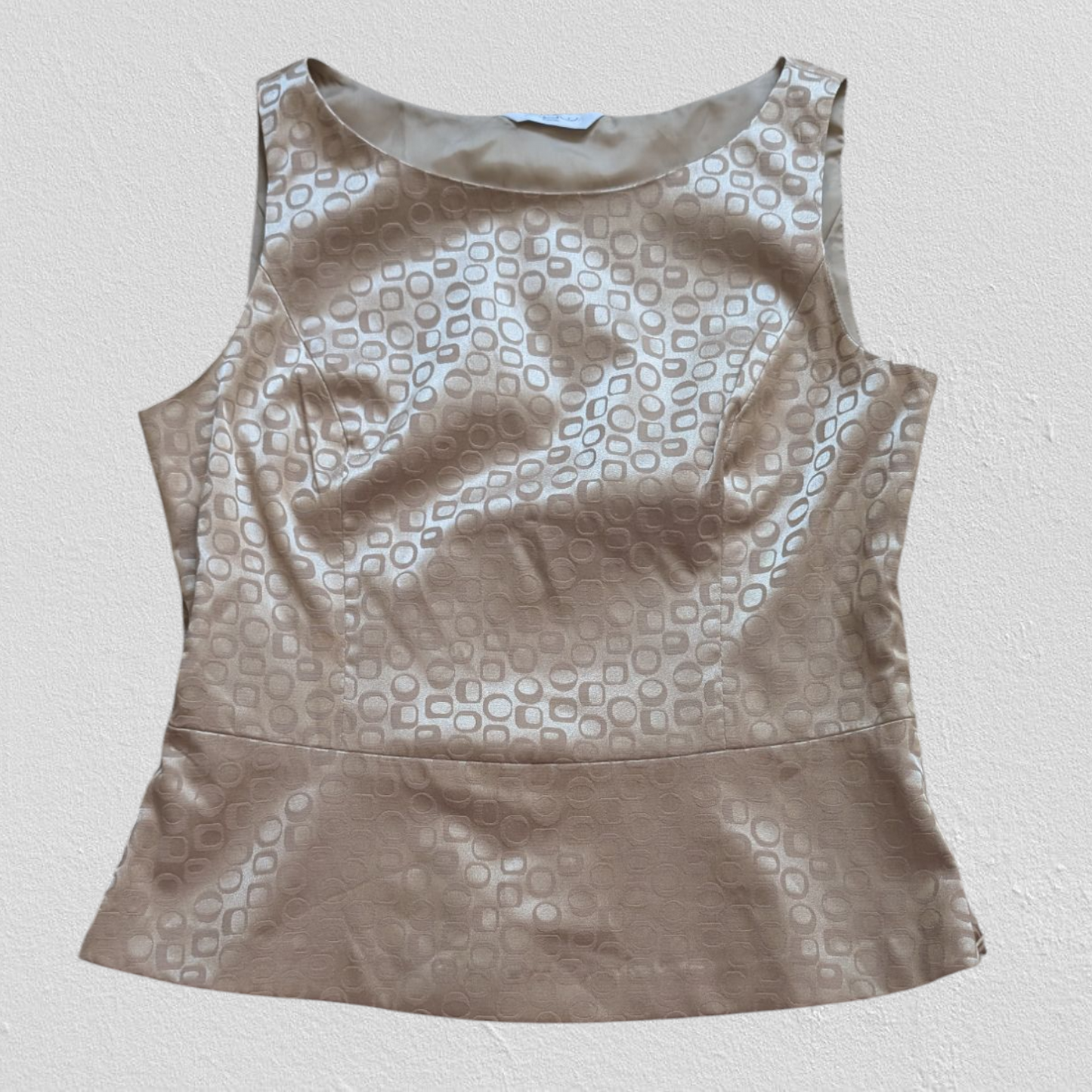 00's Champagne Peplum Top
