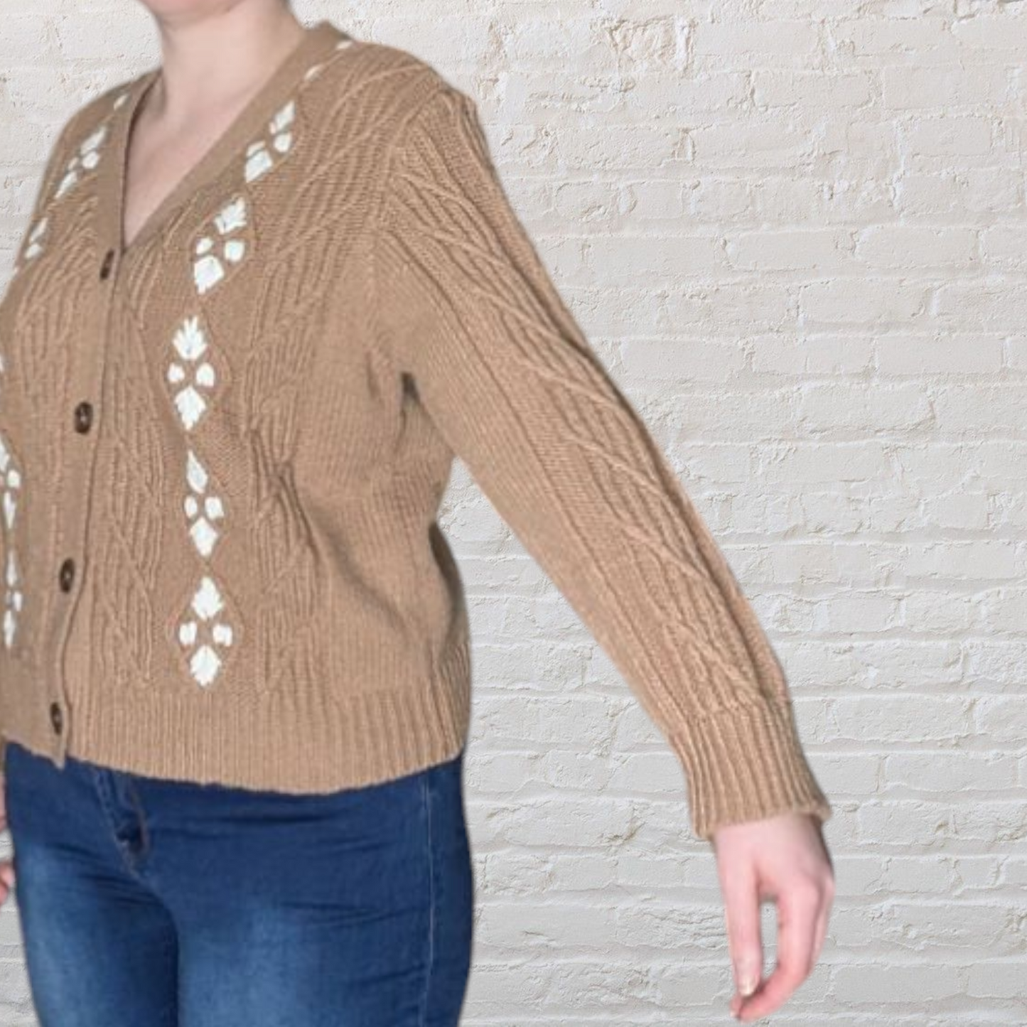 Brown Chunky Knit Cardigan