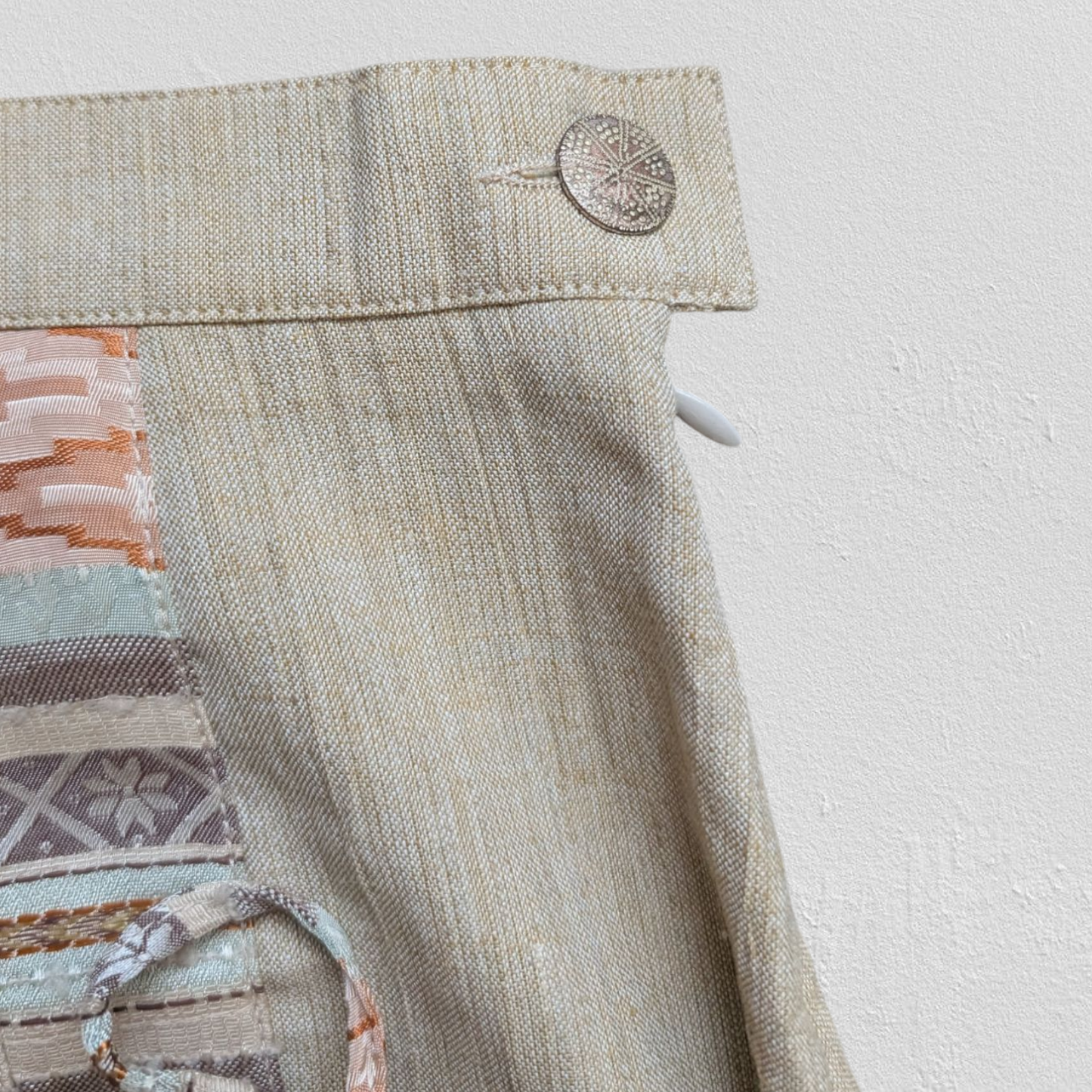 90's Beige Patchwork Skirt