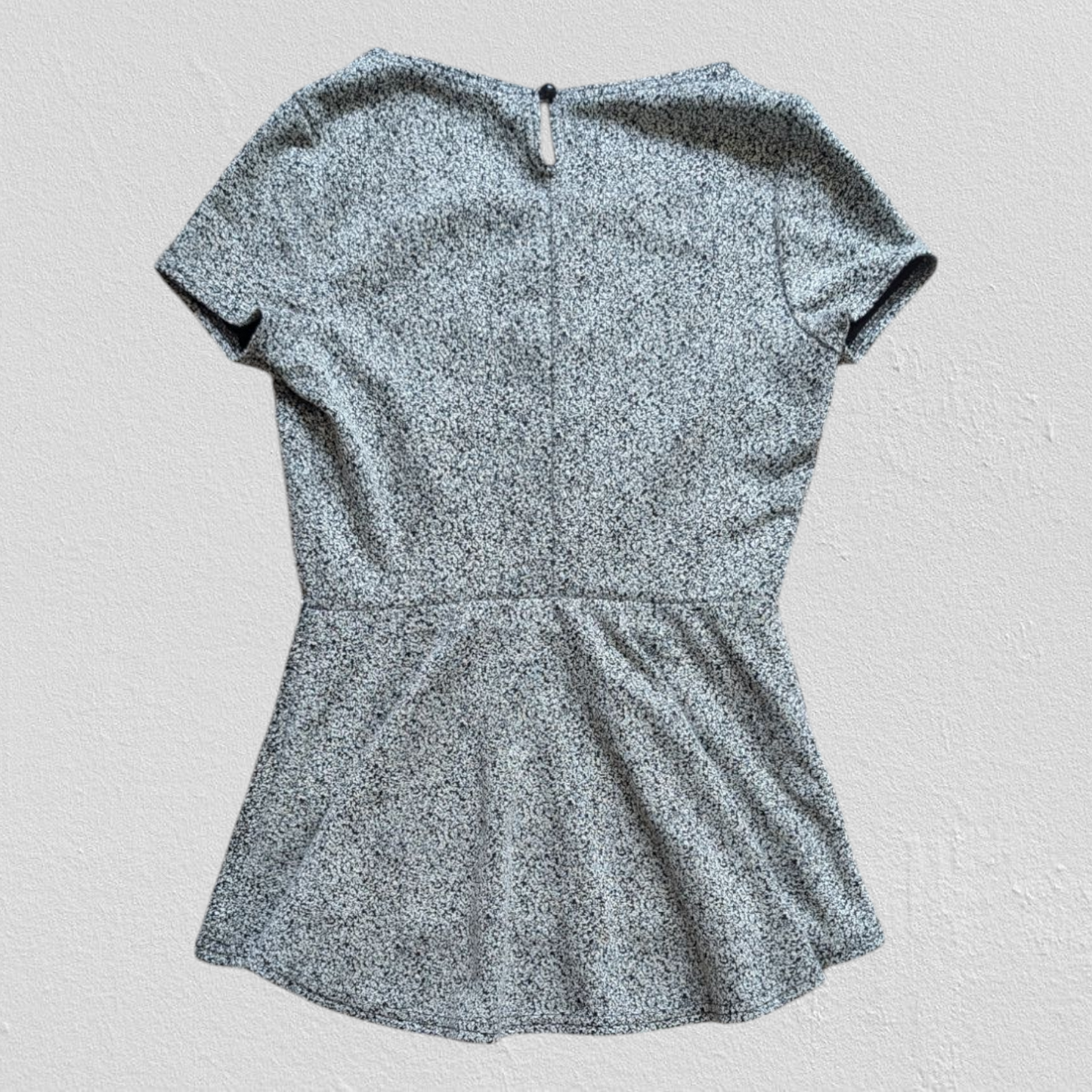 00's Black & White Peplum Top