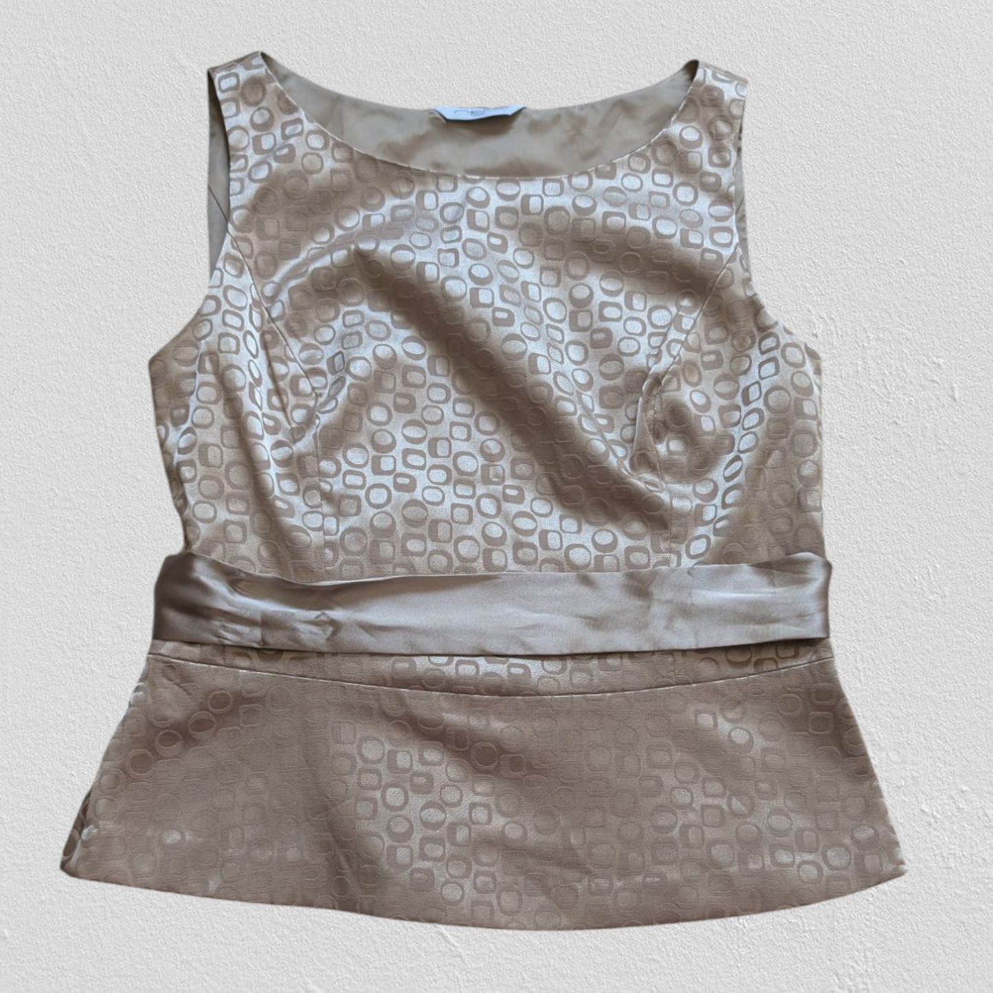 00's Champagne Peplum Top