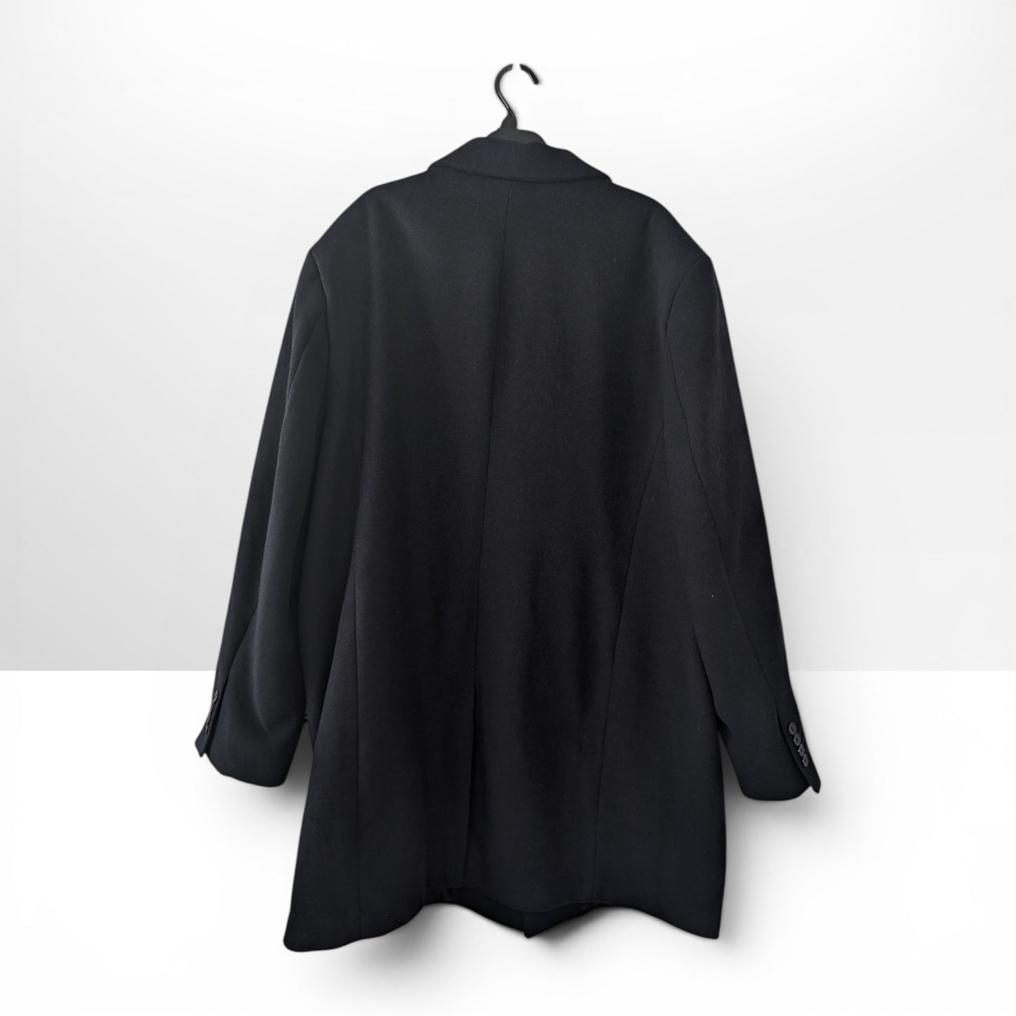 Black Wool Blend Tailored Coat