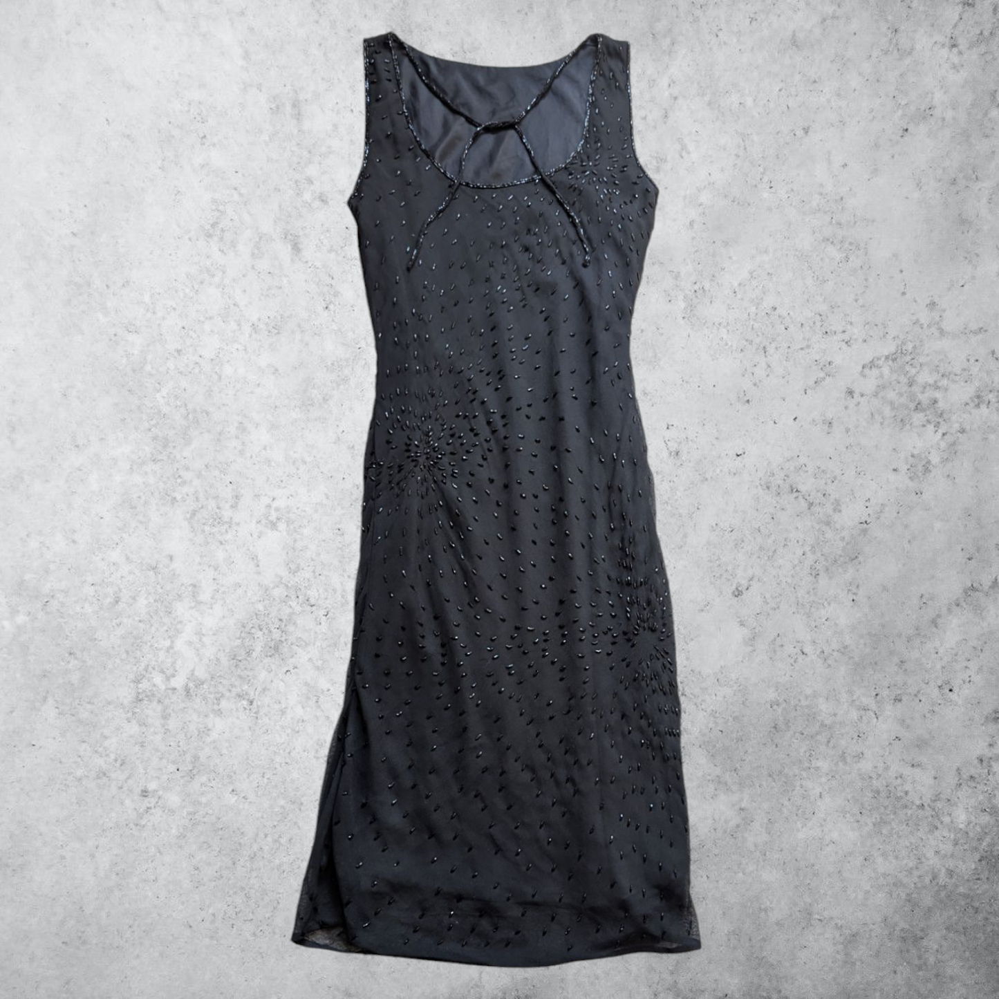 90's Beaded Black Dress
