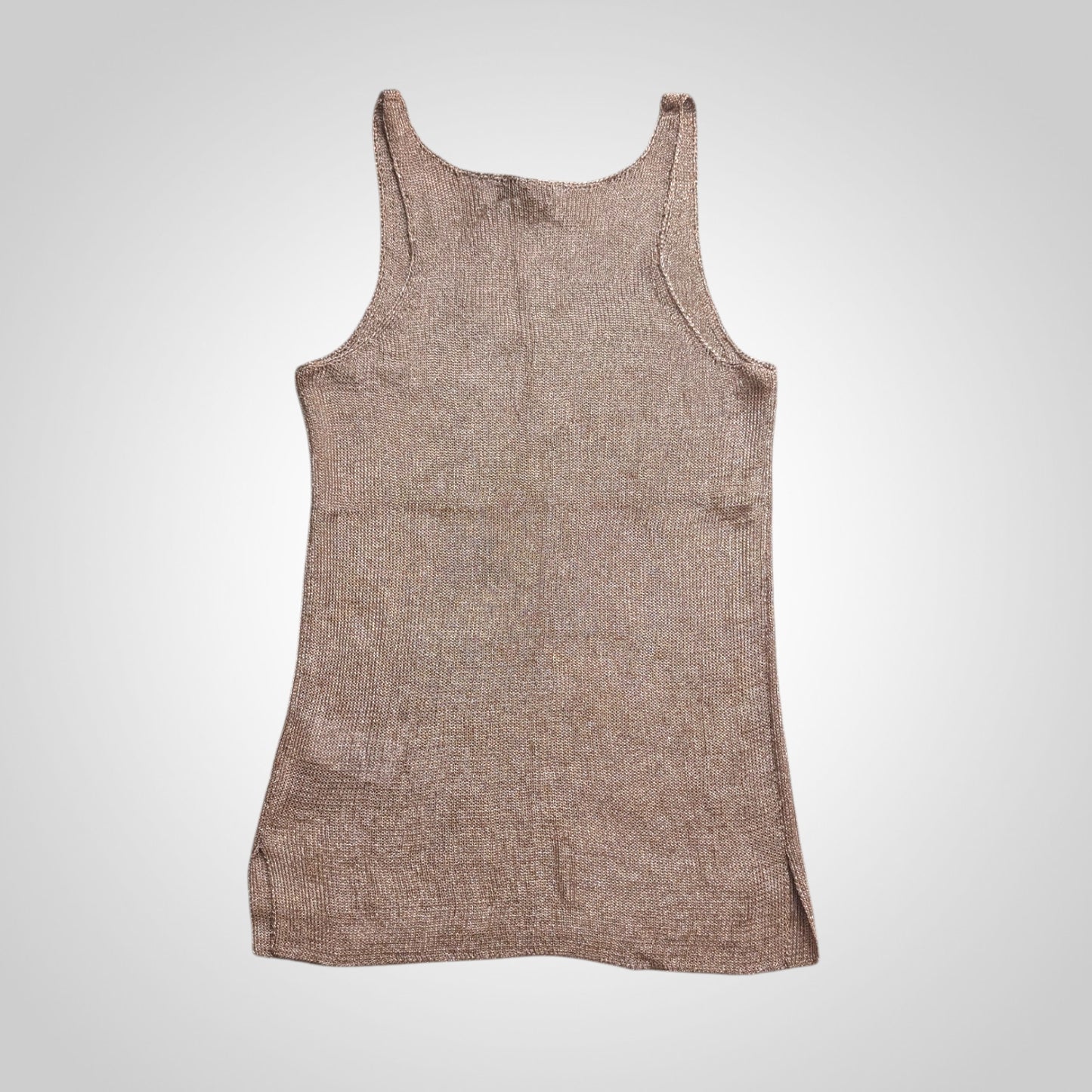 Reiss Bronze Metallic Fine Knit Vest Top