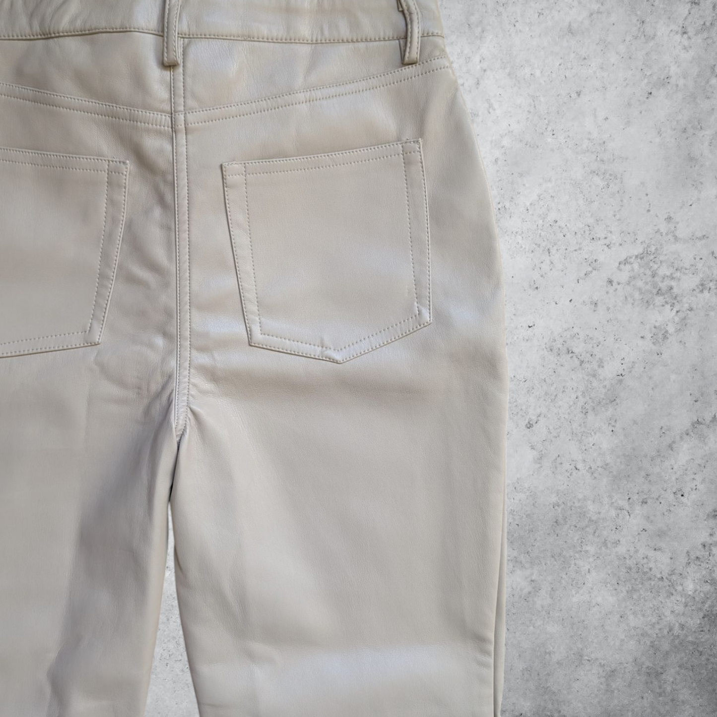 Guess Cream Faux Leather Trousers