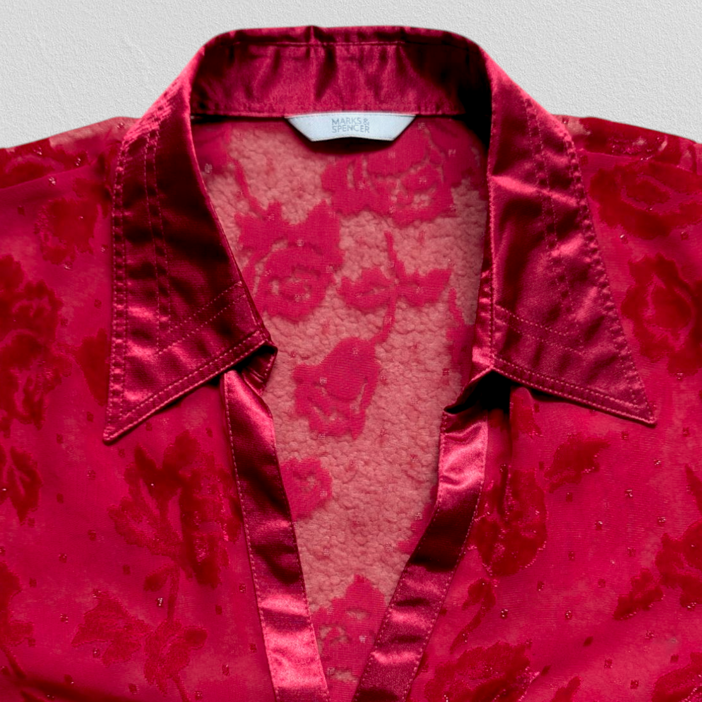 90's Vamp Velvet Sheer Blouse