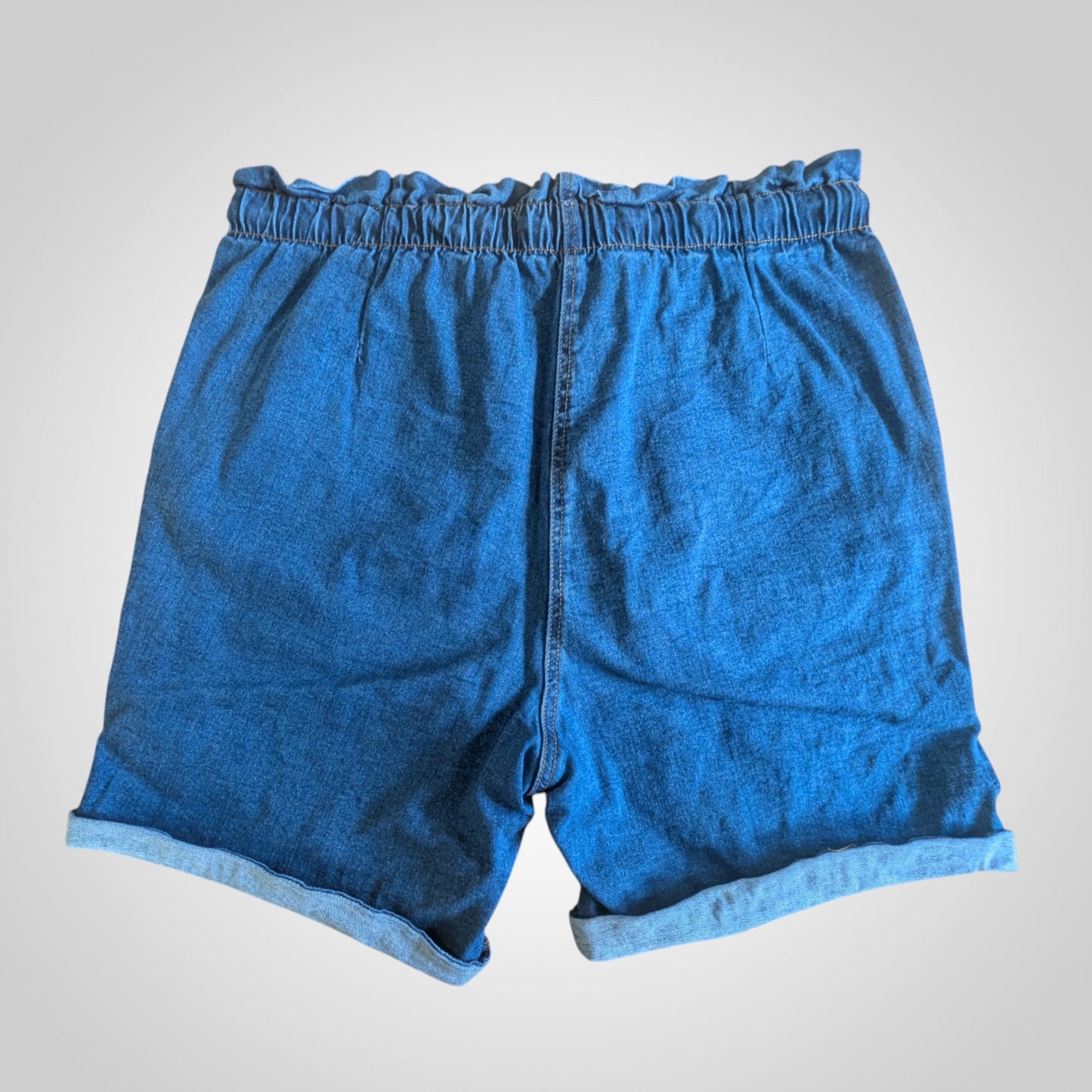Blue Wash Denim Mom Shorts
