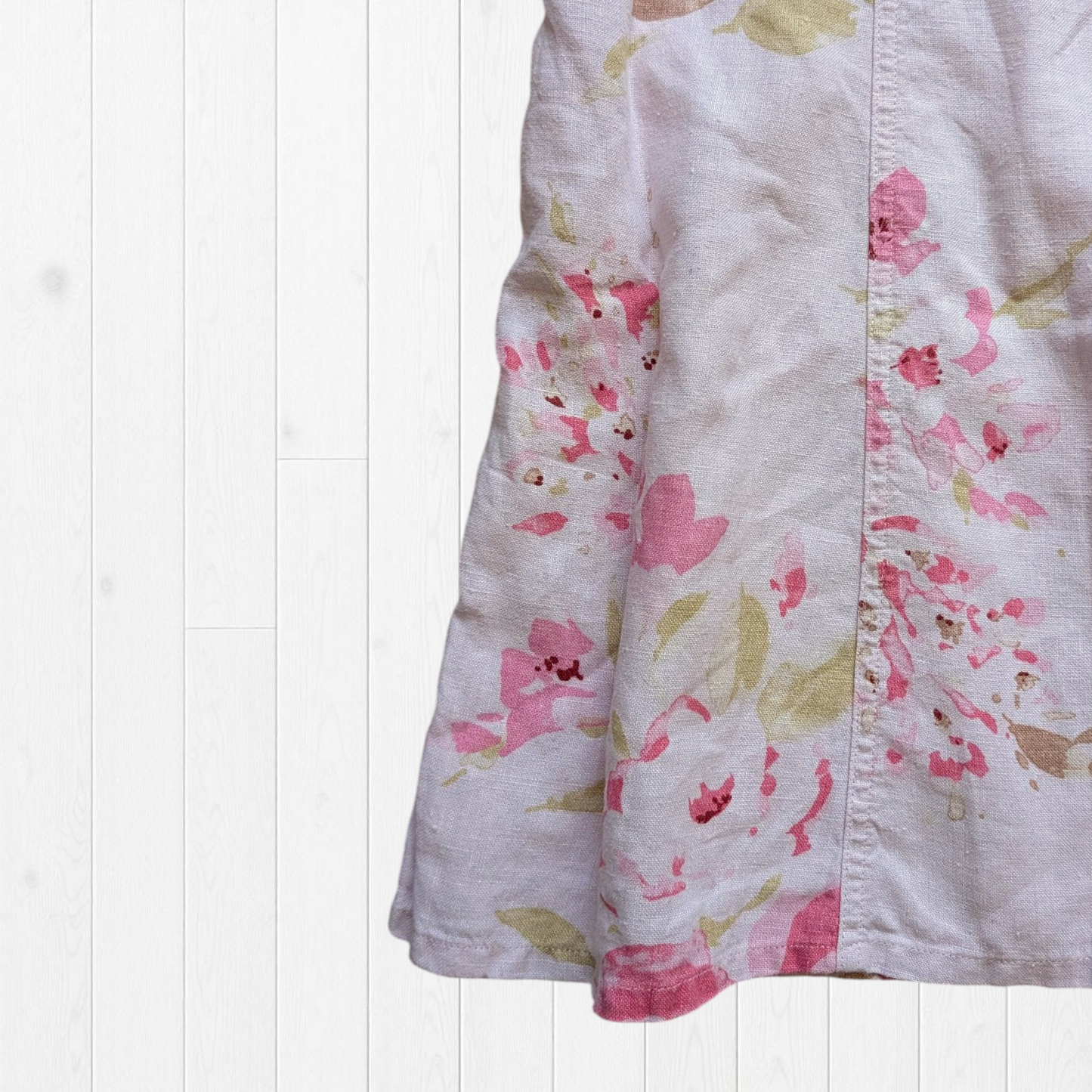 00's Floral Linen Skirt
