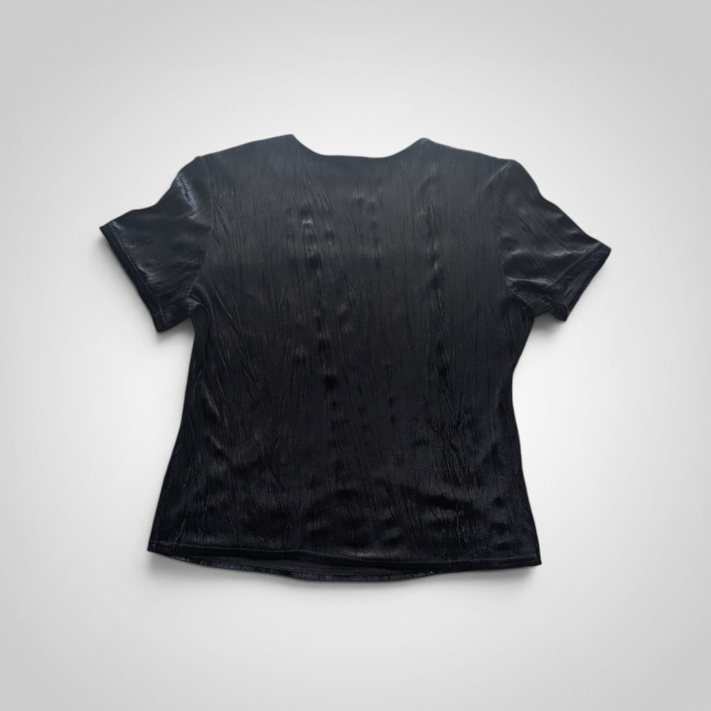 90s Gothic Black Velvet Diamante Top