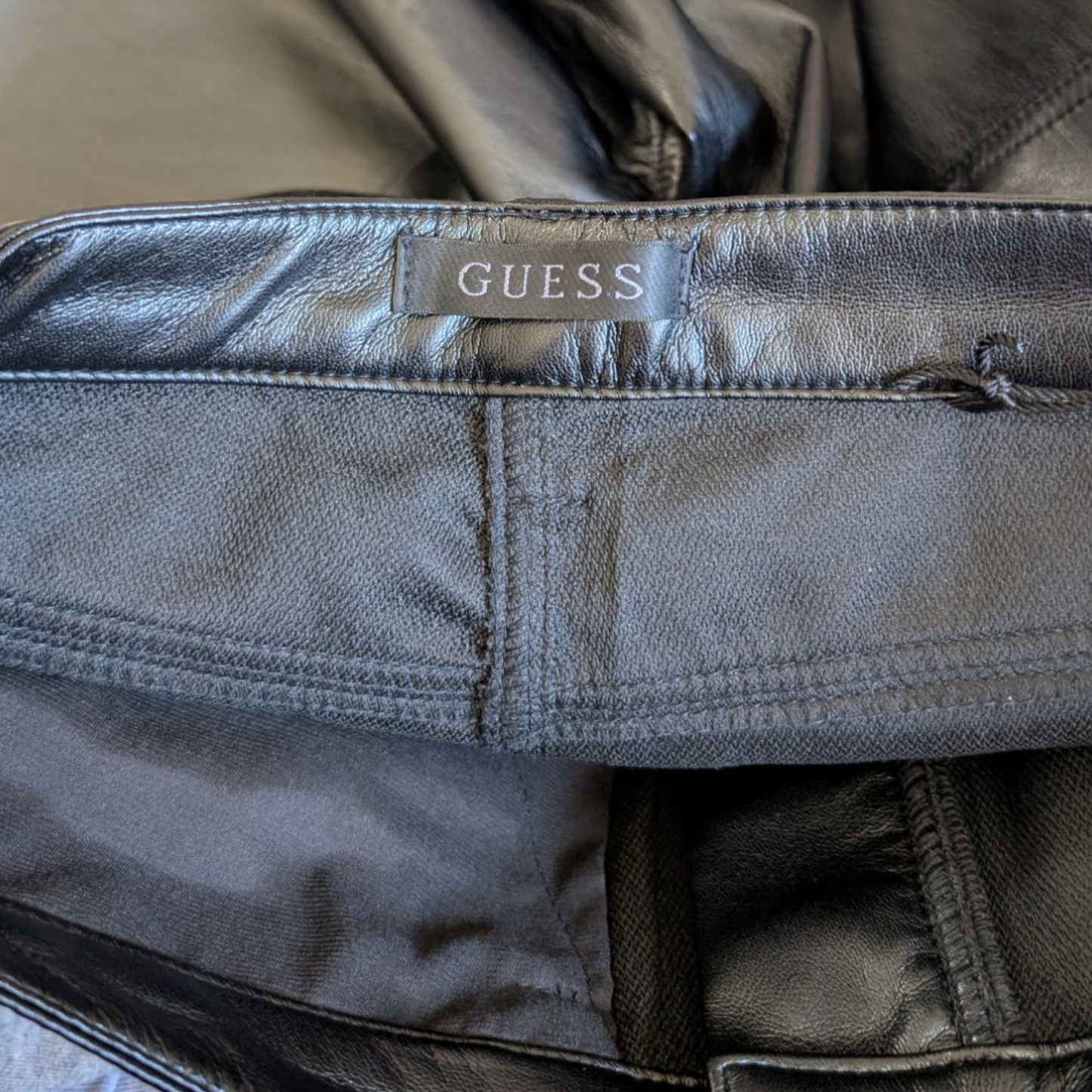 Guess Black Faux Leather Trousers