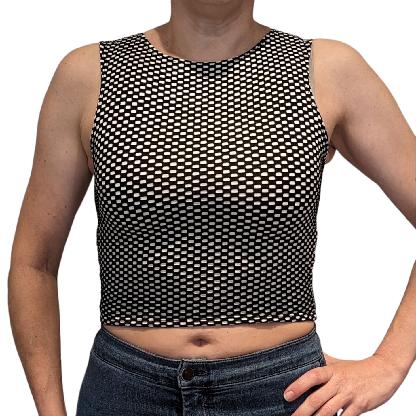 00's Checkerboard Crop Top