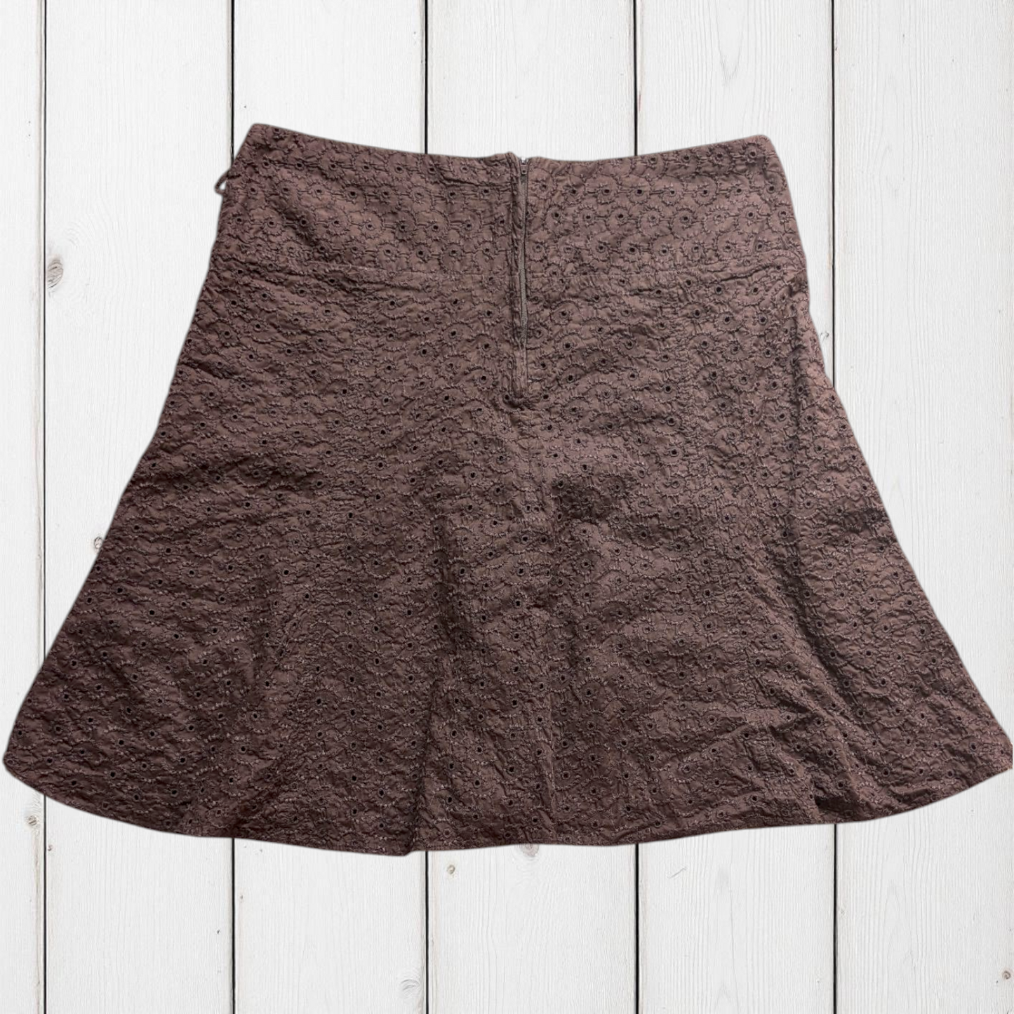 00's Brown Broderie Skirt