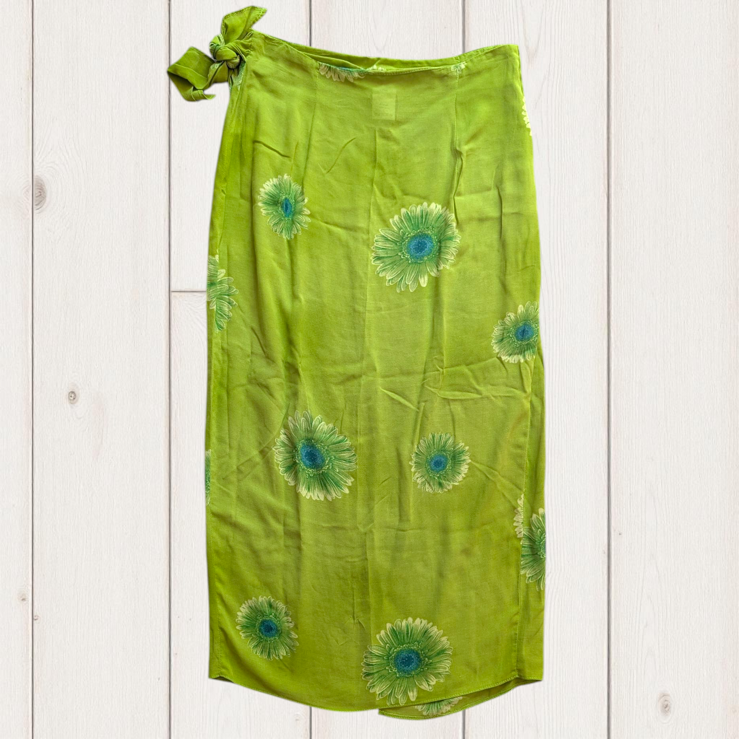 00's Green Maxi Wrap Skirt