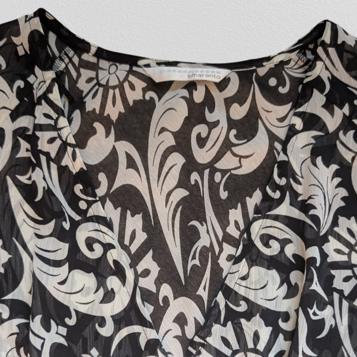 00's Baroque Tie-Waist Blouse