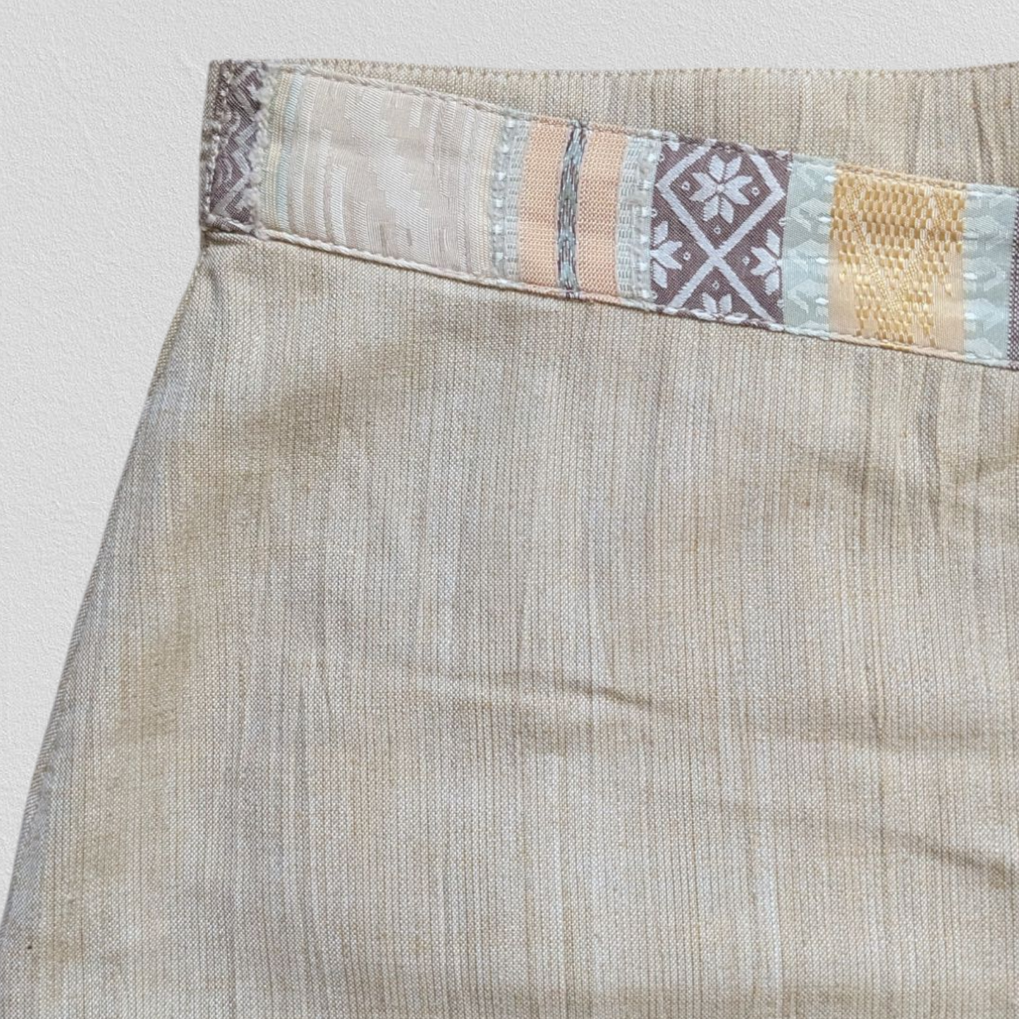 90's Beige Patchwork Skirt
