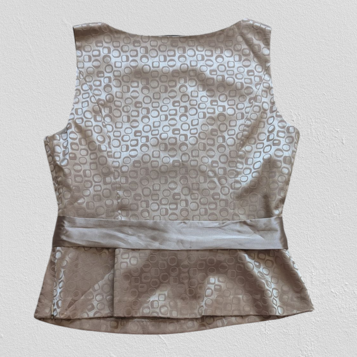 00's Champagne Peplum Top