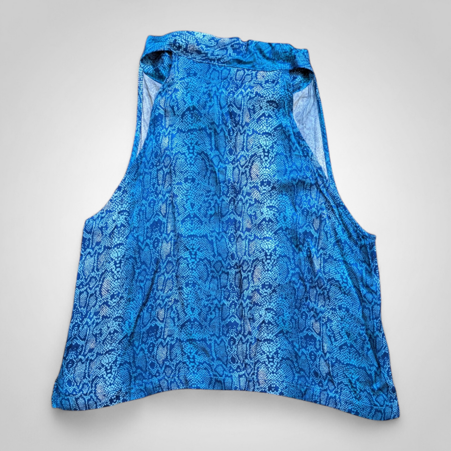 90's Snake Print Tie Neck Top