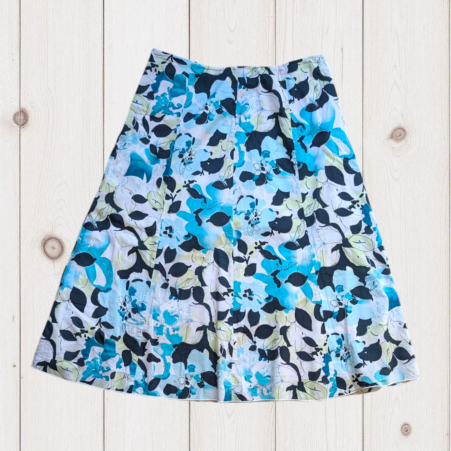 90s Floral Midi Skirt