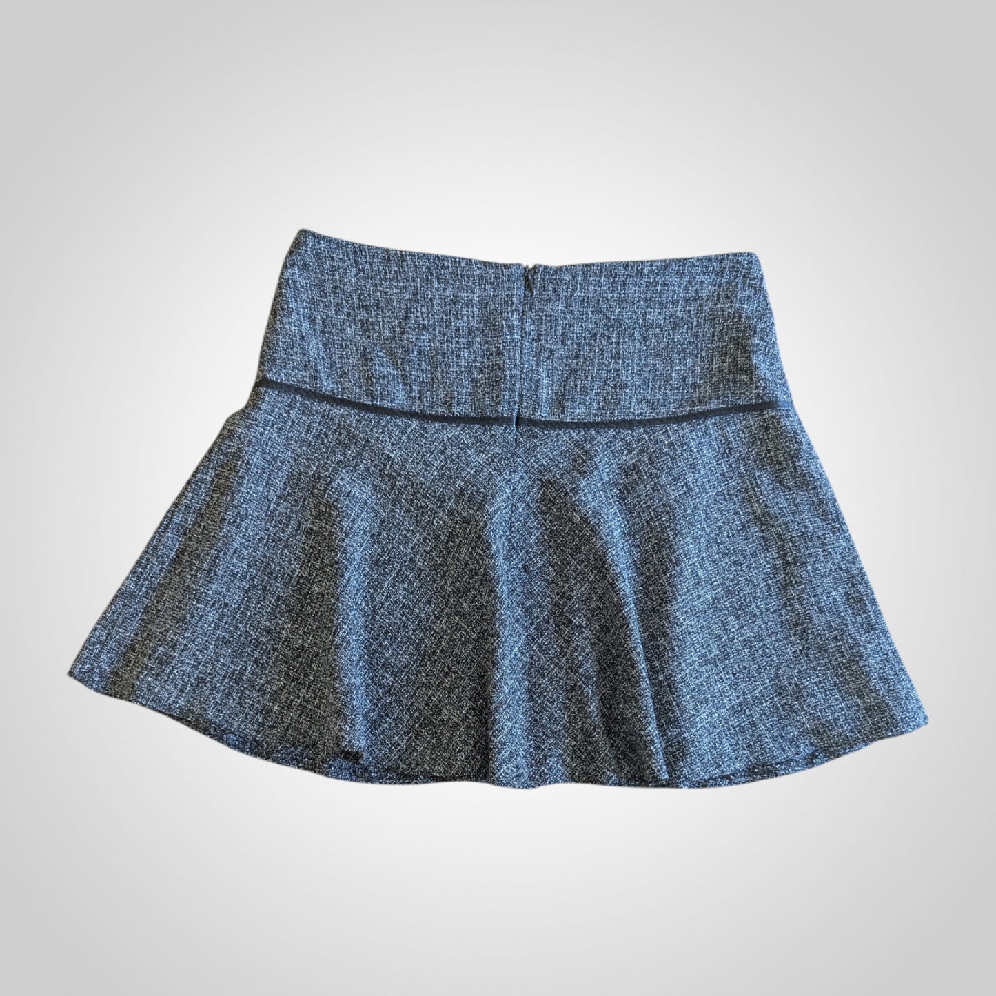 00s Grey Tweed A-line Mini Skirt