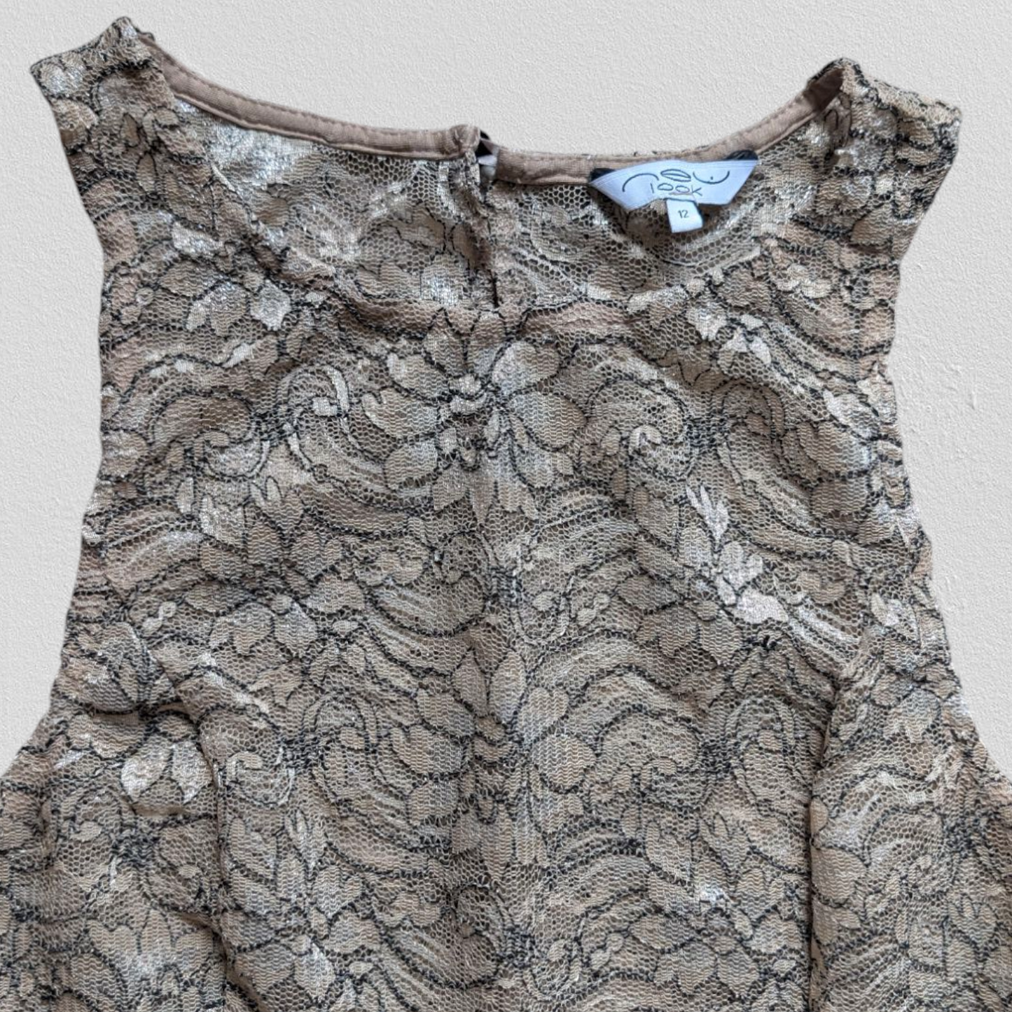00's Champagne Lace Peplum