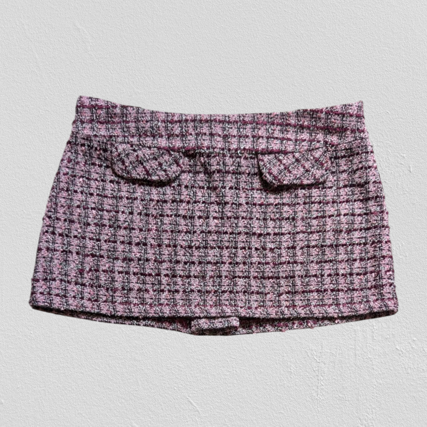 00's Pink Tweed Mini Skirt