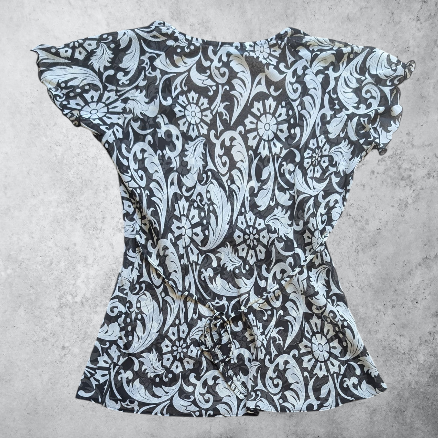 00's Baroque Tie-Waist Blouse