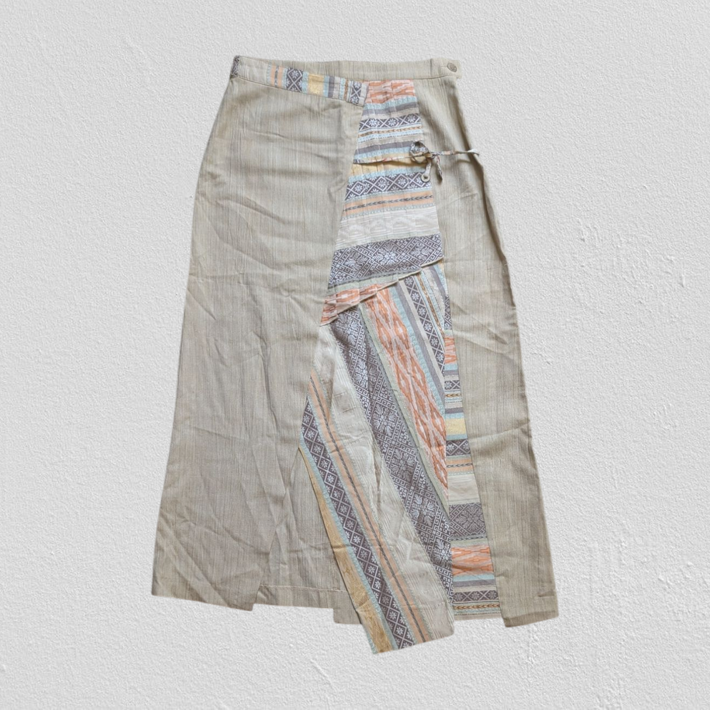 90's Beige Patchwork Skirt