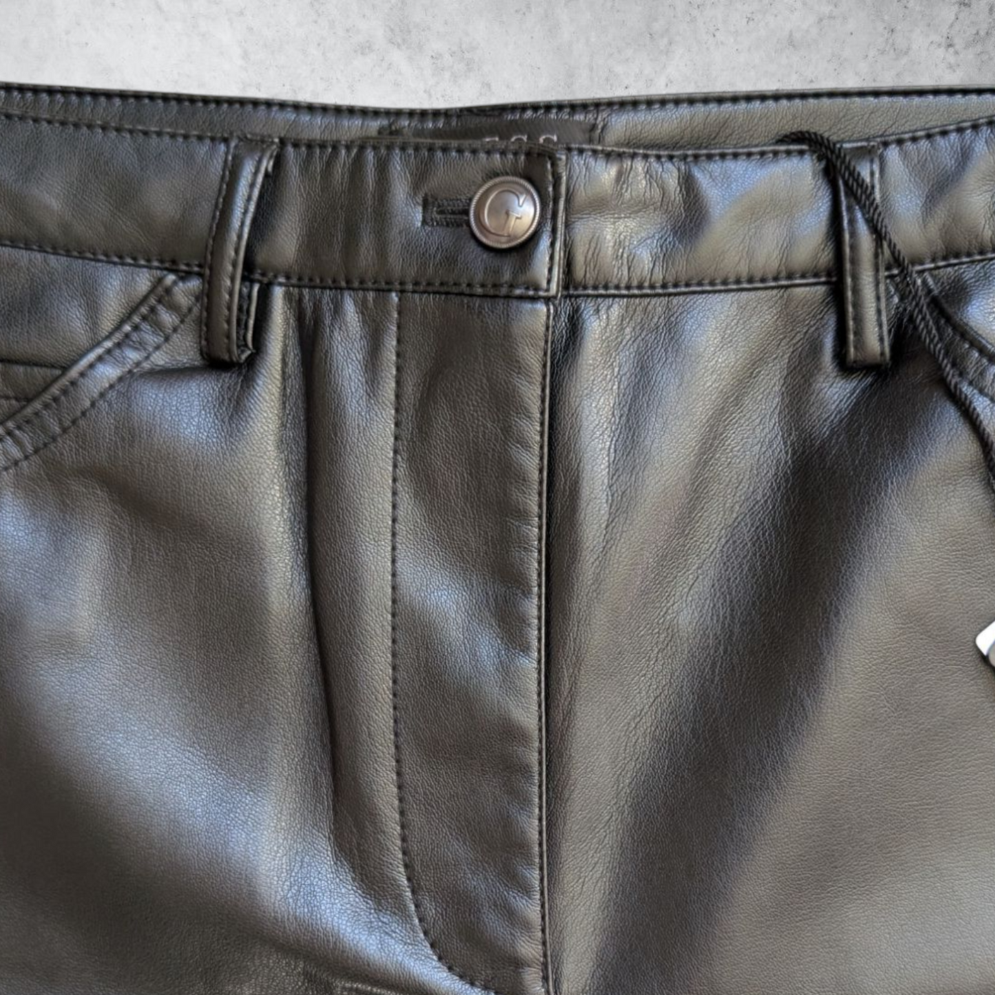Guess Black Faux Leather Trousers
