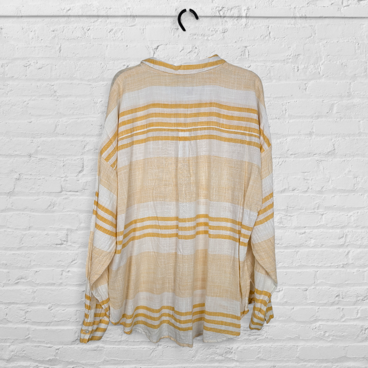 Yellow & White Striped Cotton Shirt
