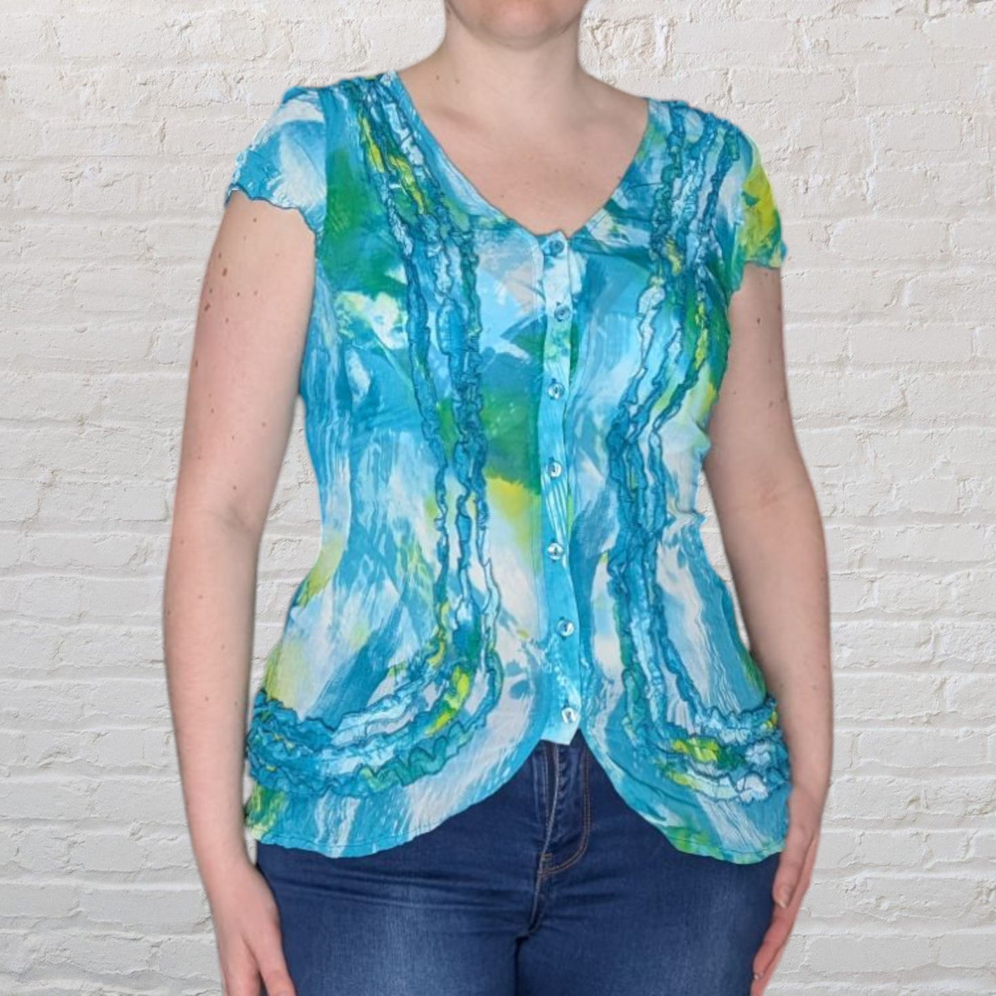 00's Turquoise Blouse