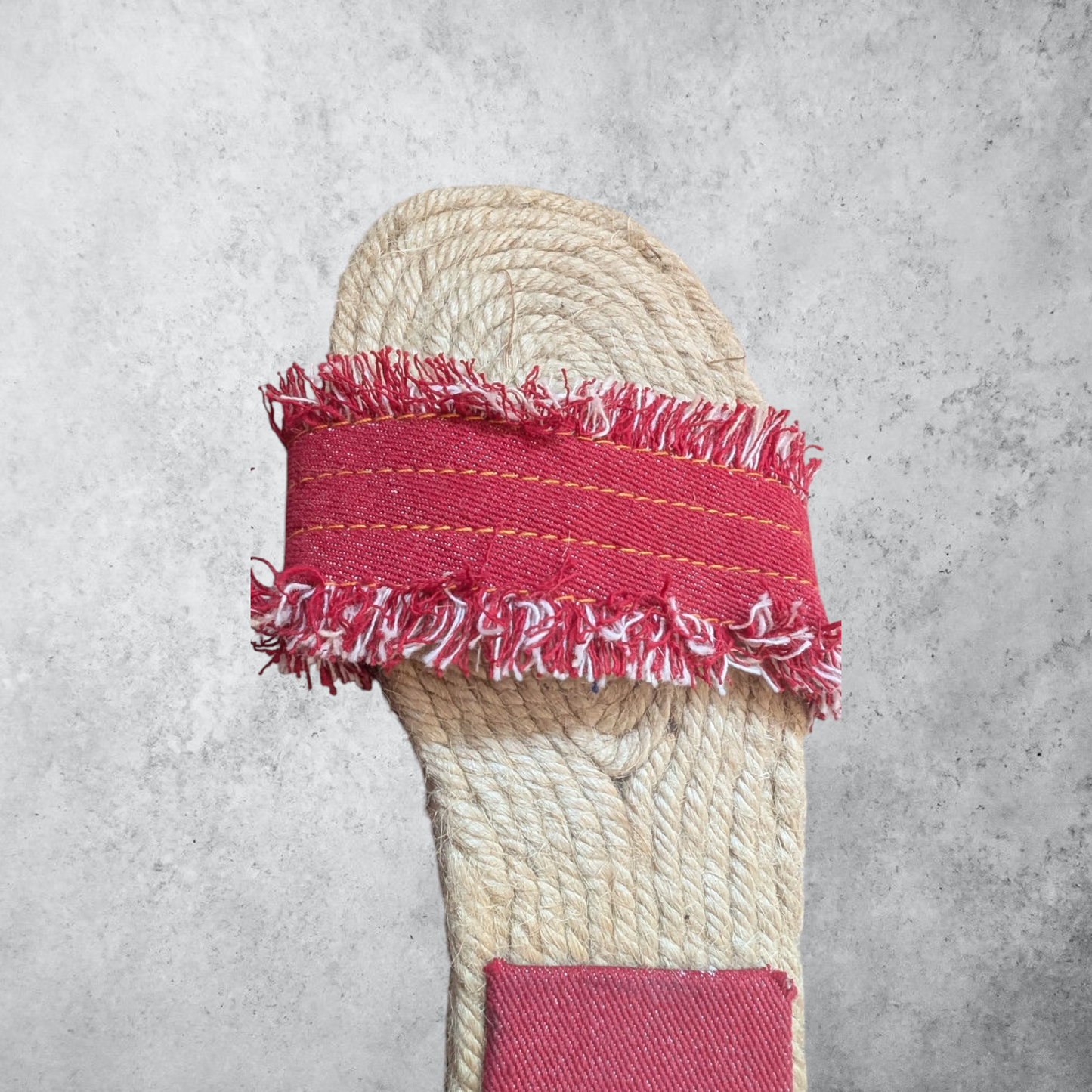 00's Boho Red Fringe Sandals
