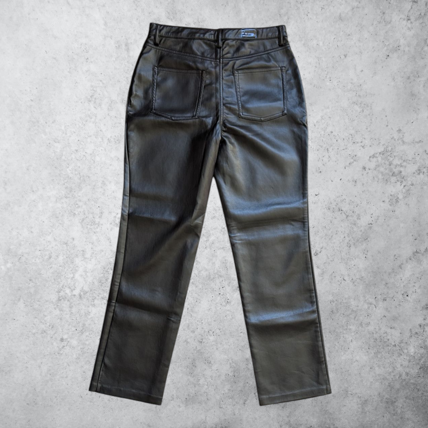 Guess Black Faux Leather Trousers