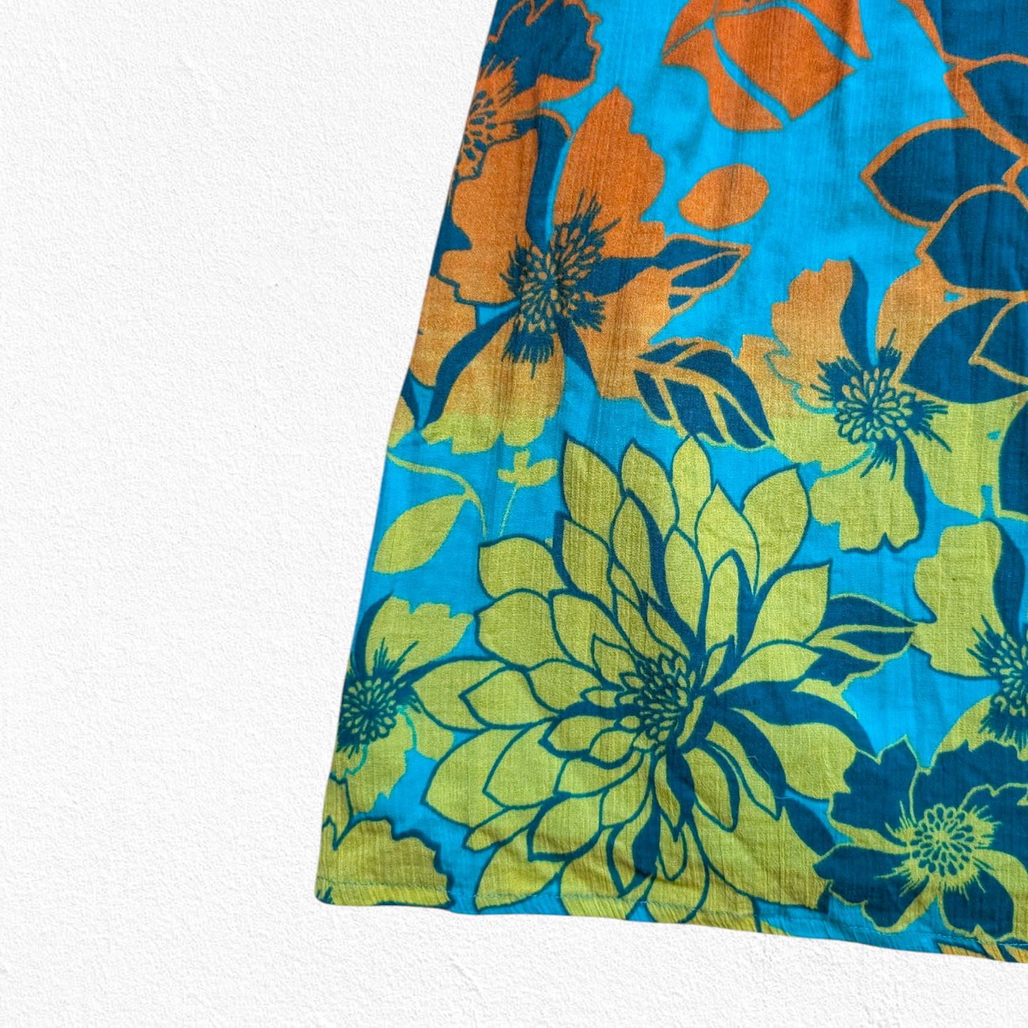 00's Tropical Turquoise Halter Neck Dress