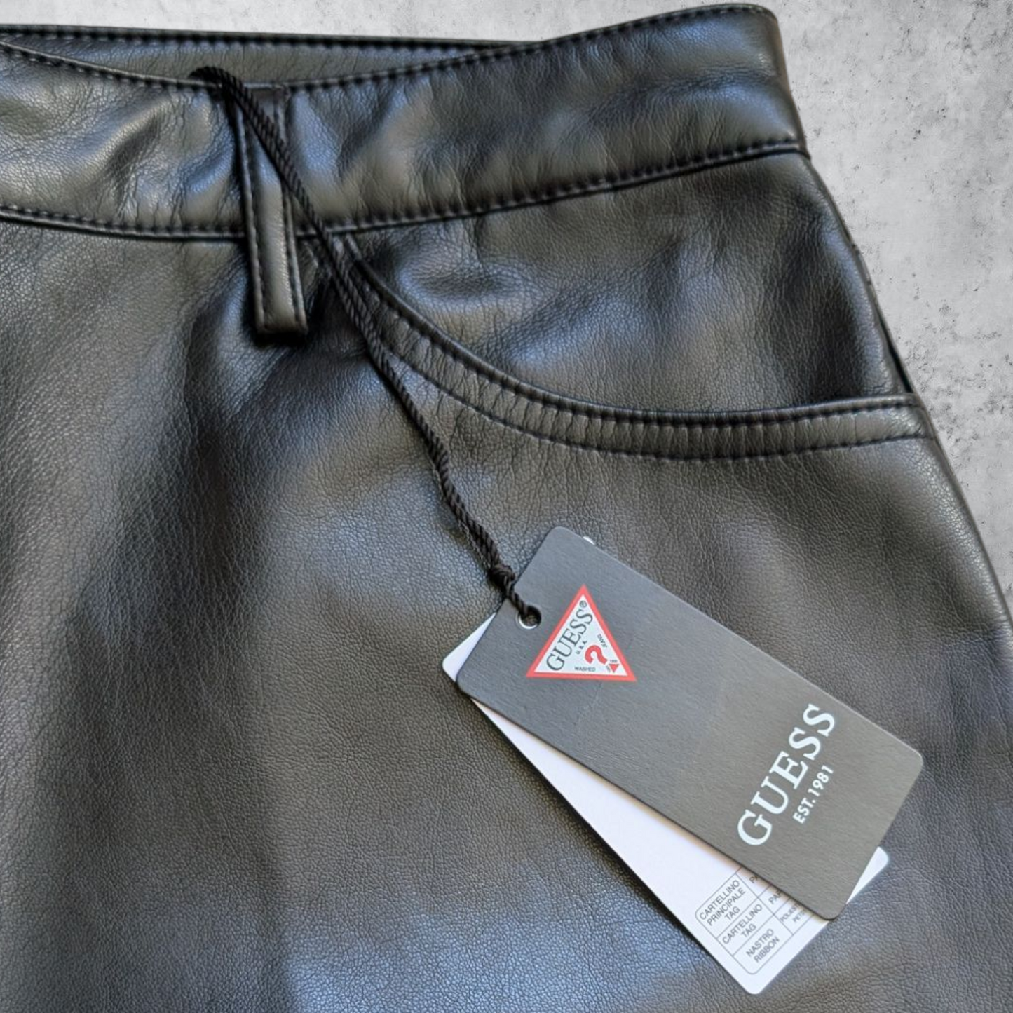 Guess Black Faux Leather Trousers