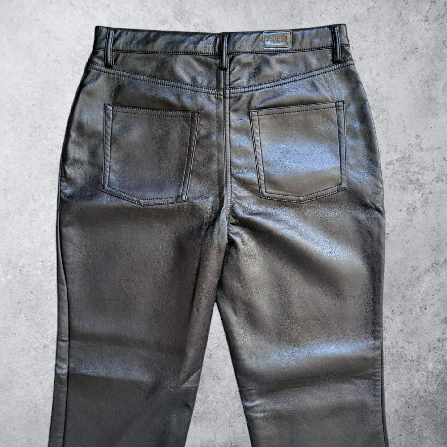 Guess Black Faux Leather Trousers