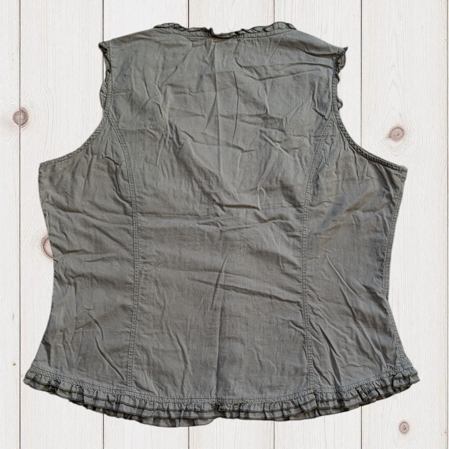 00's Khaki Ruffle Blouse