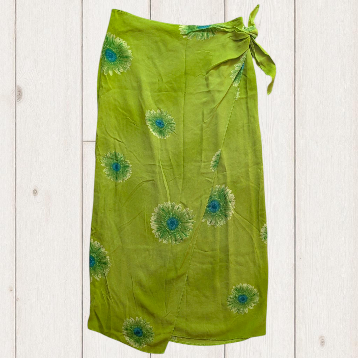 00's Green Maxi Wrap Skirt