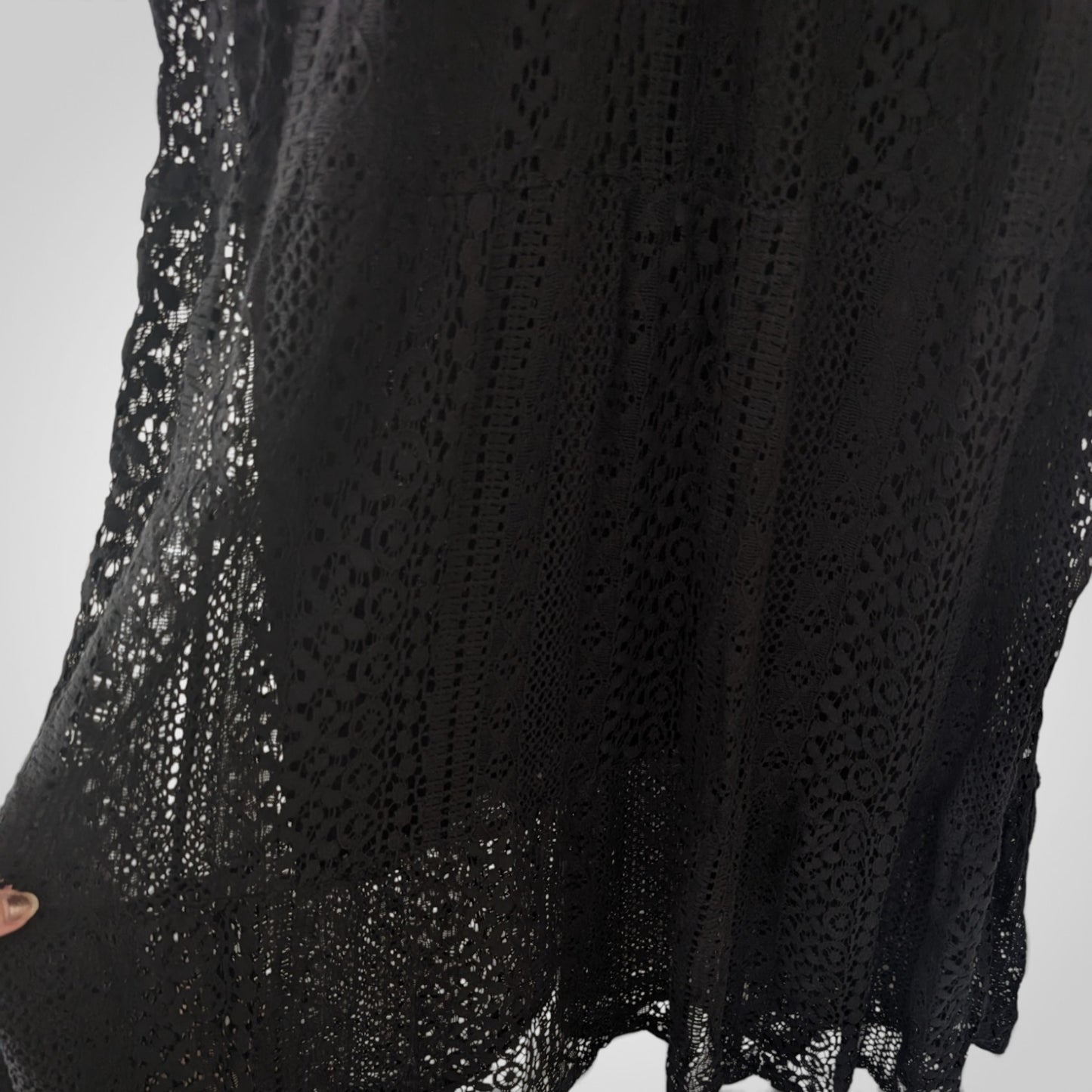 Black Crochet Midi Dress