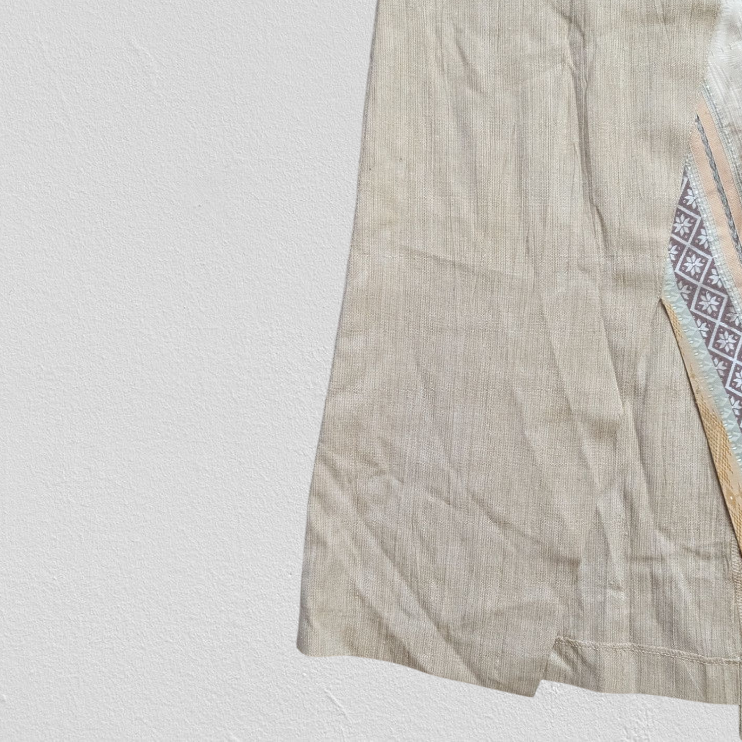 90's Beige Patchwork Skirt