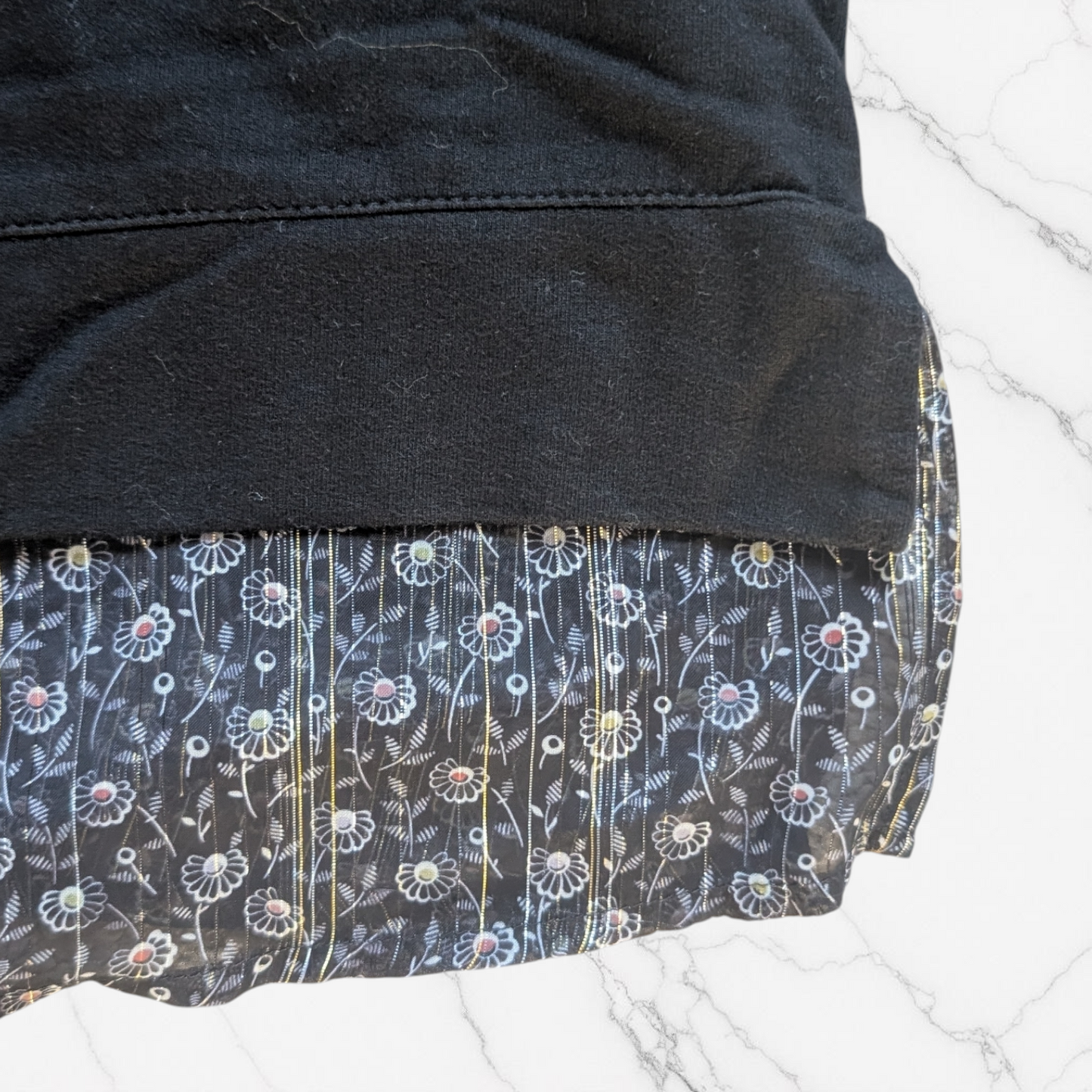 Next Black Floral Layered Look Top