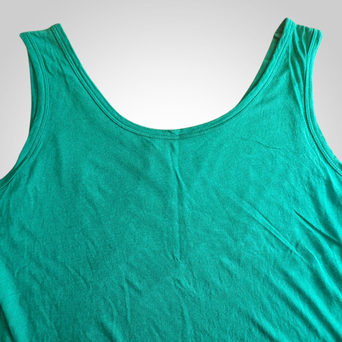 Bright Green Linen Blend Vest Top