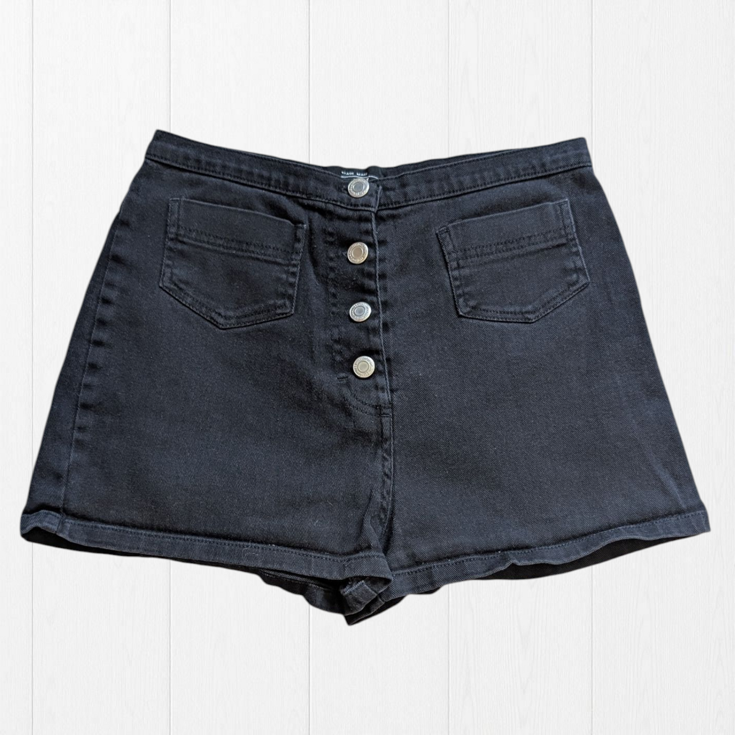 00's Black Denim Hotpants
