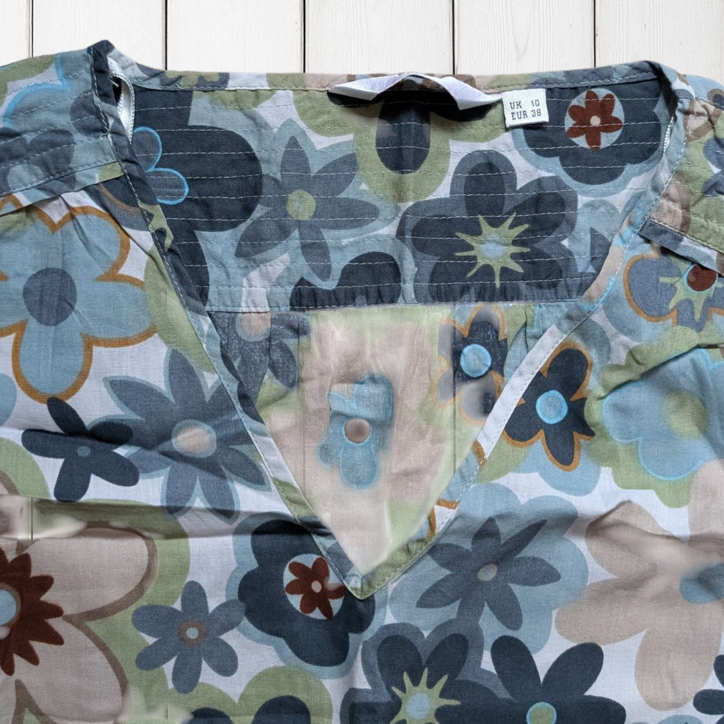 00's Retro Boho Blouse